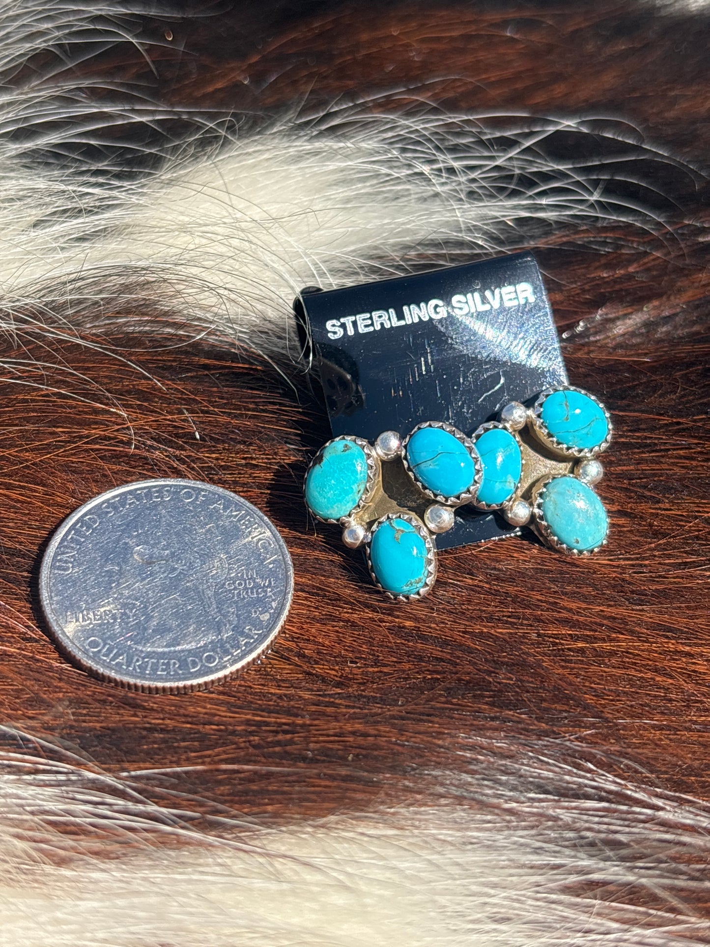 Native Made, Turquoise & Sterling Silver Earrings