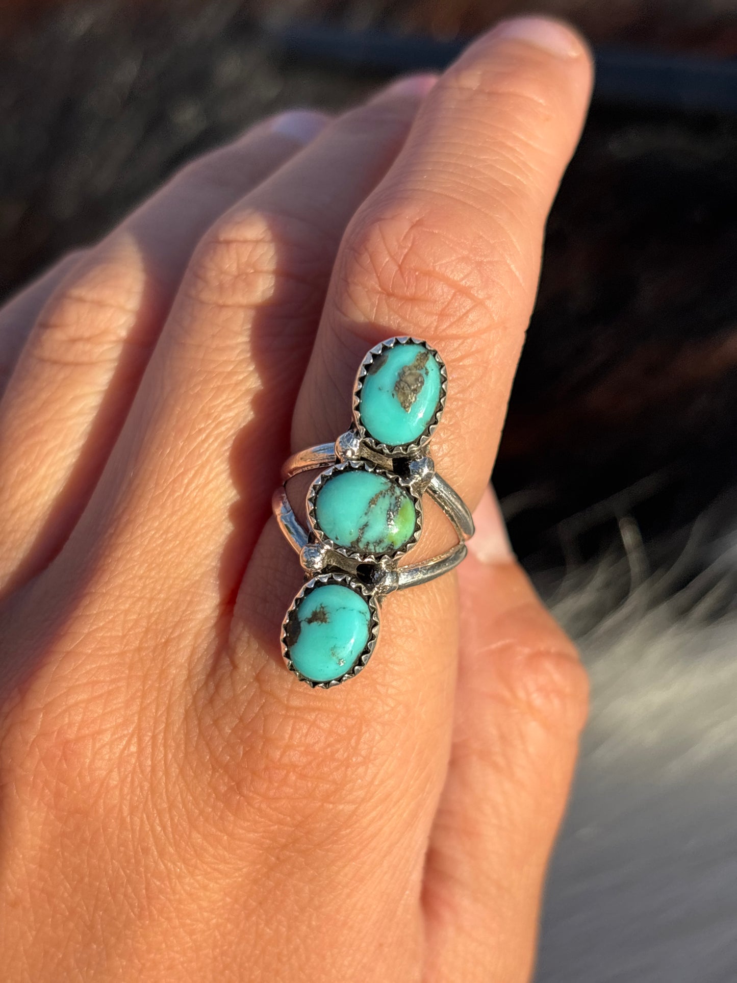 Native American, Hand-Made, Turquoise & Sterling Silver Ring