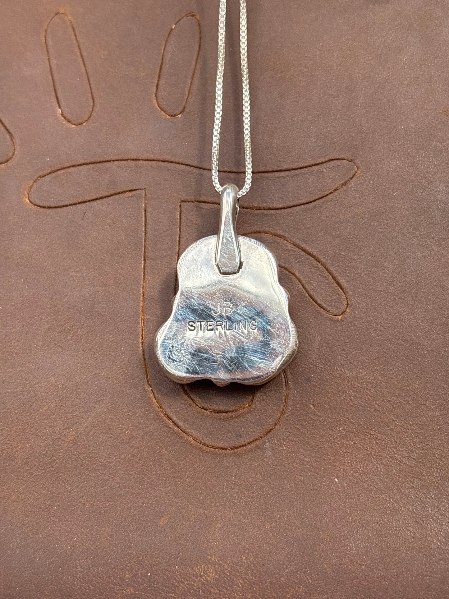 Native American, Hand-Made, Turquoise, Wild Horse & Sterling Silver Necklace