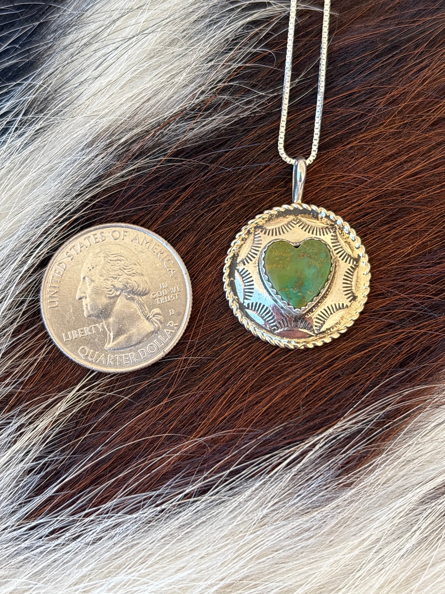Native American, Hand-Made, Turquoise & Sterling Silver Necklace