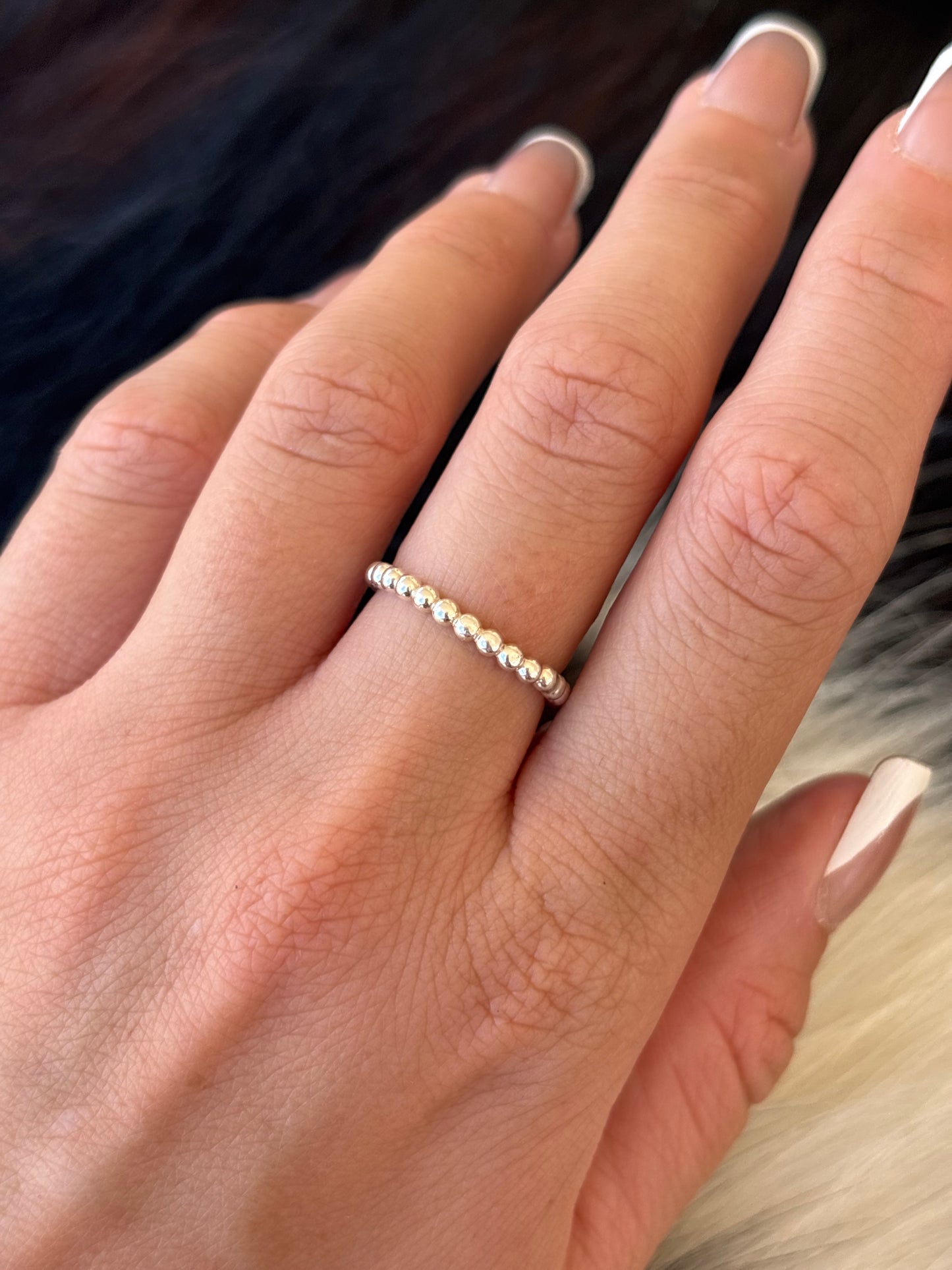 Native American, Hand-Made, Sterling Silver Stacker Ring
