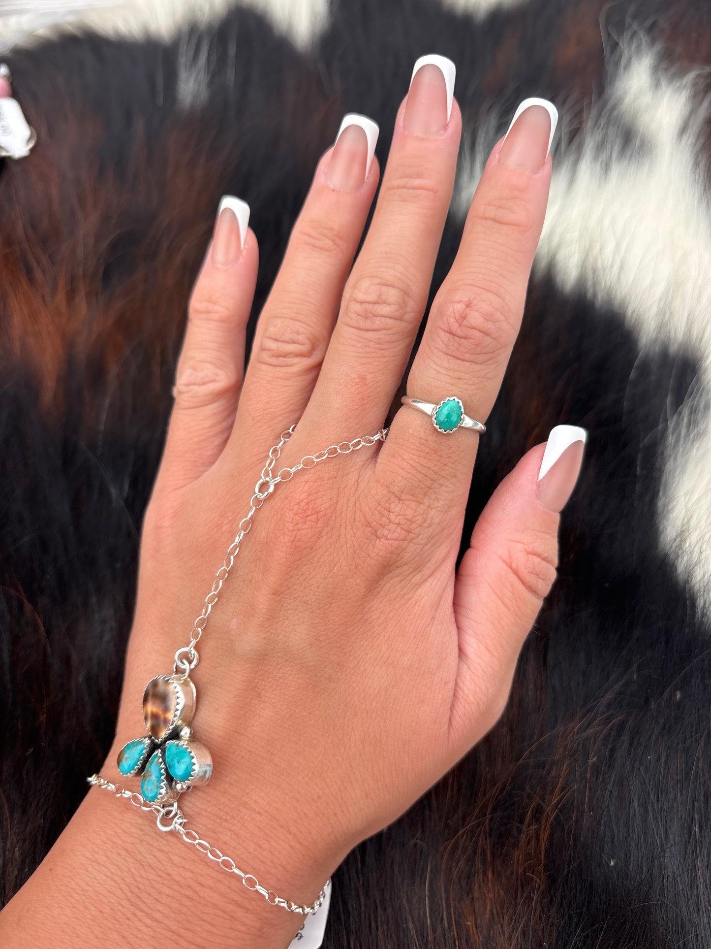 Native American, Hand-Made, Emerald Valley Turquoise & Sterling Silver Ring
