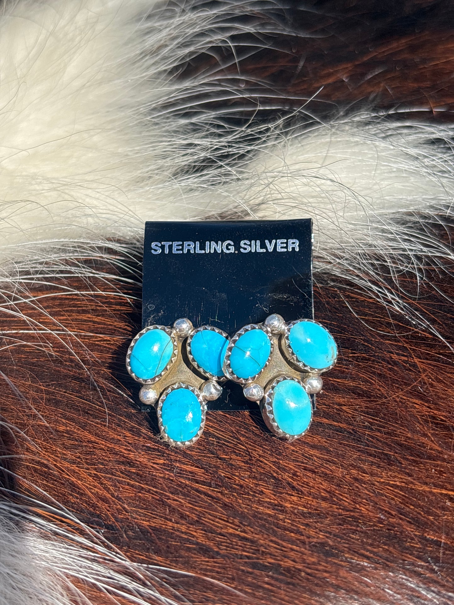 Native Made, Turquoise & Sterling Silver Earrings
