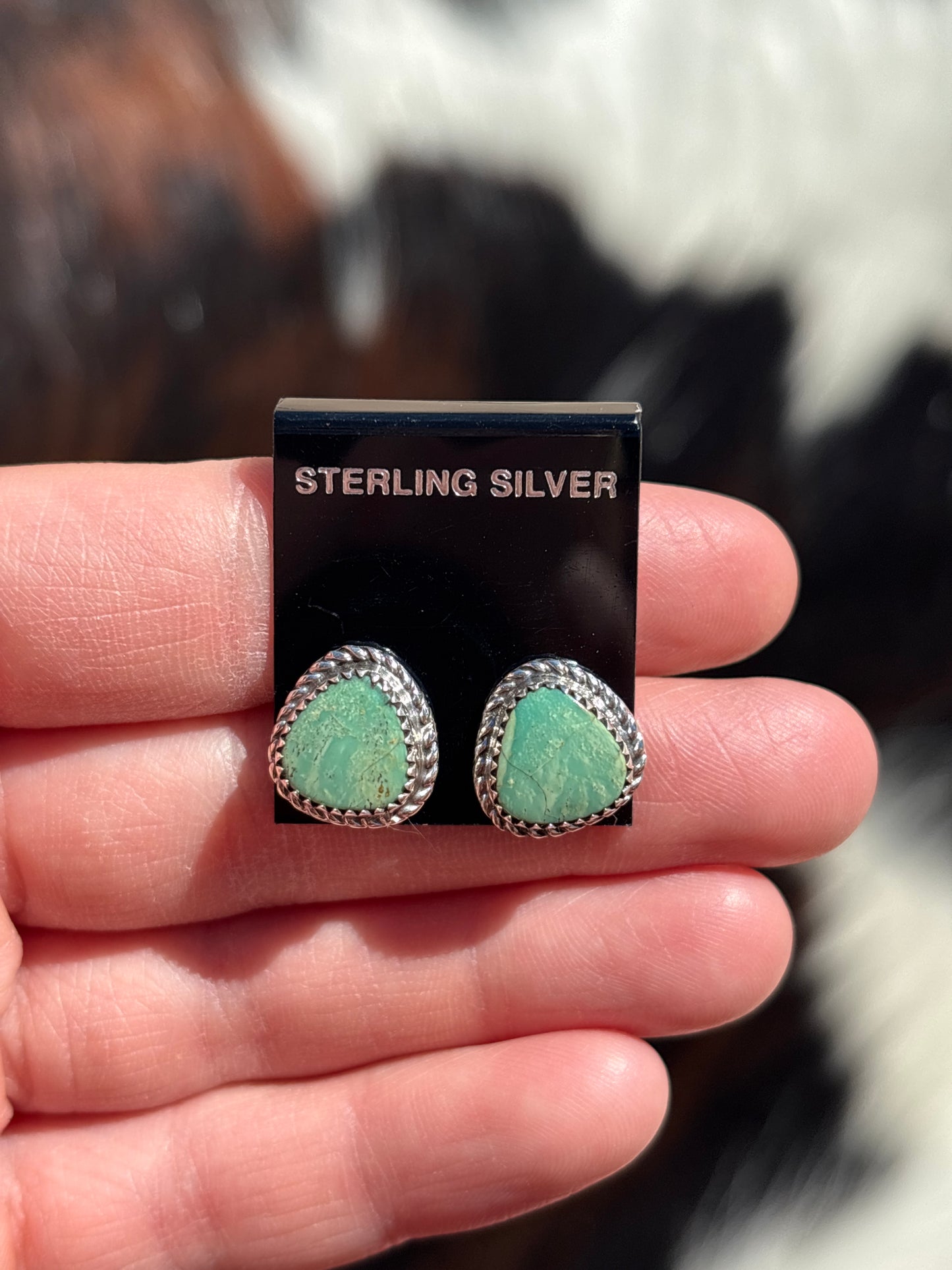Native Made, Turquoise & Sterling Silver Earrings
