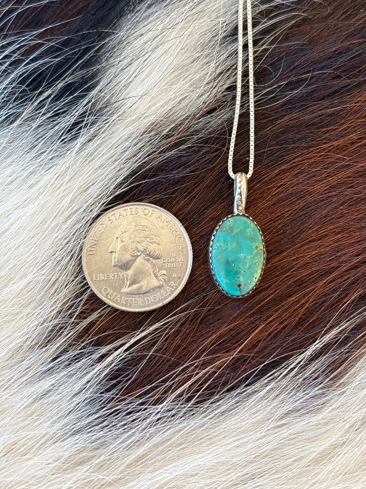 Native American, Hand-Made, Turquoise & Sterling Silver Necklace