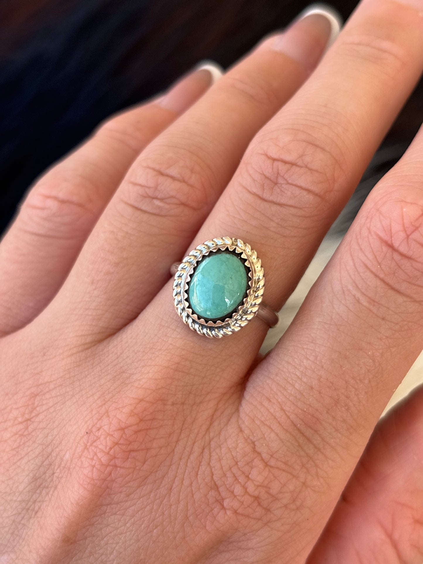 Native American, Hand-Made, Turquoise & Sterling Silver Ring