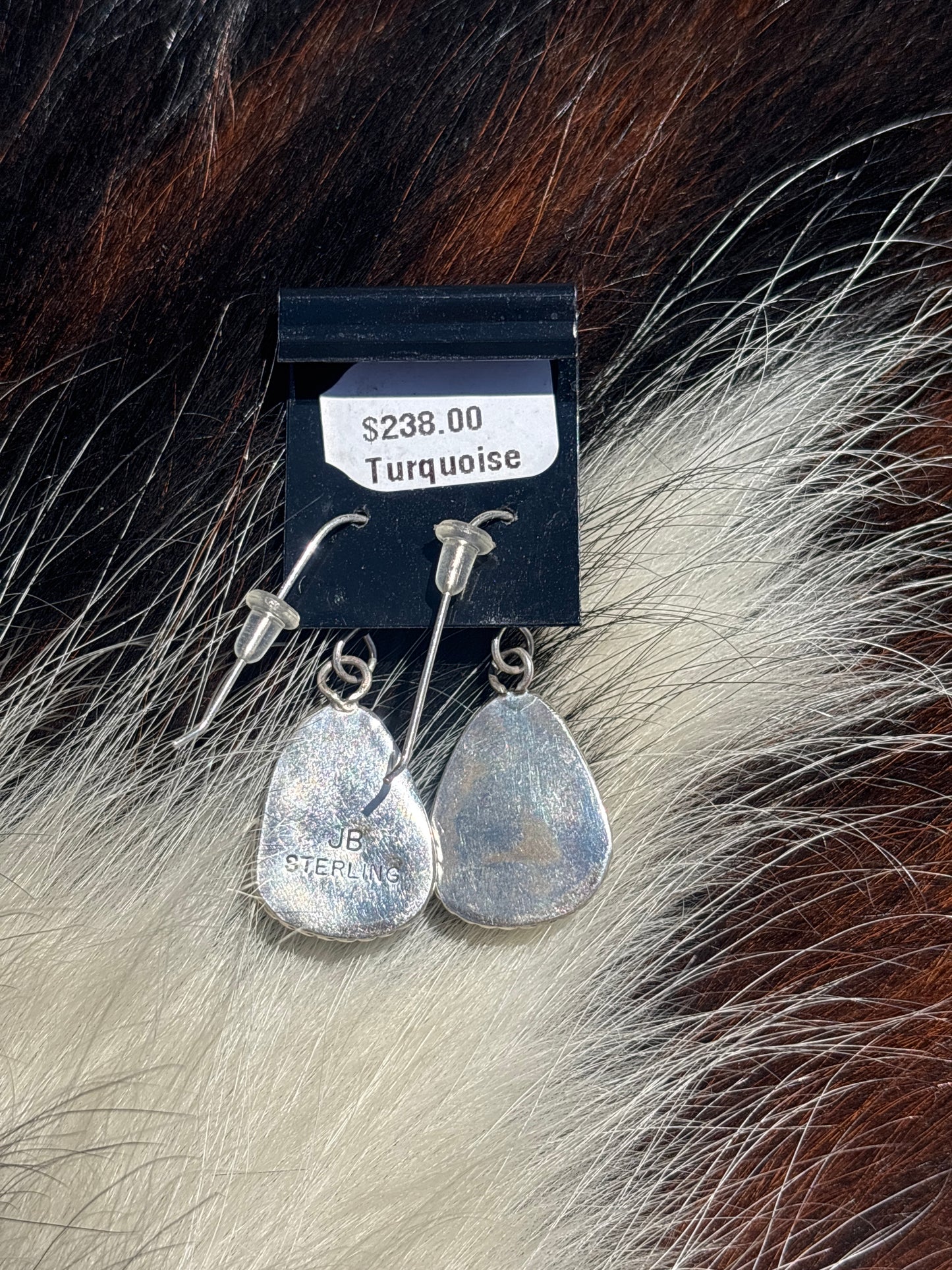 Native Made, Turquoise & Sterling Silver Earrings