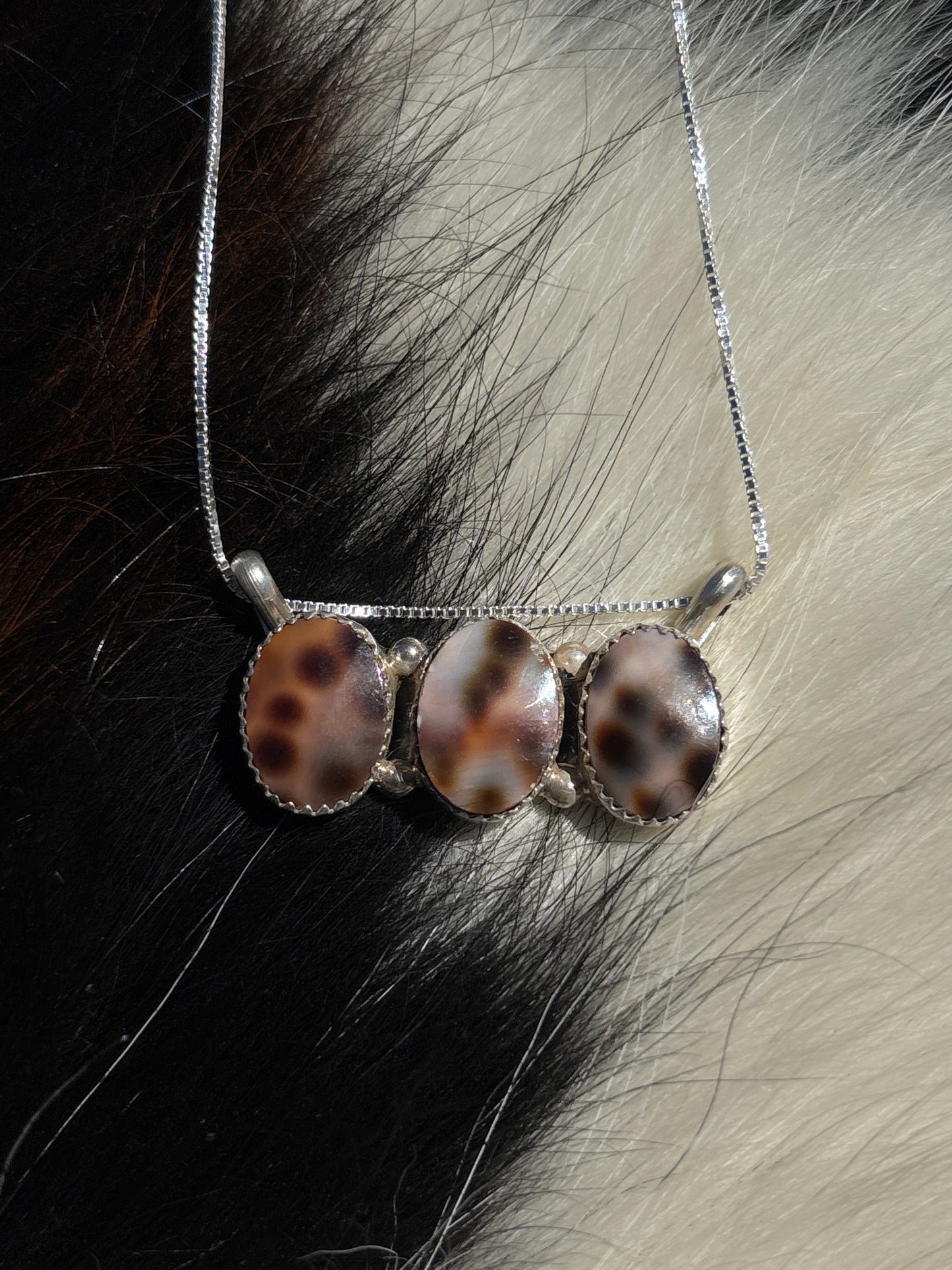 Native American, Hand-Made, Cowrie & Sterling Silver Necklace