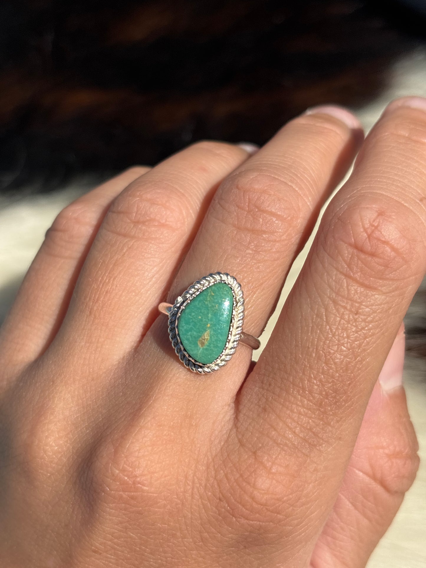 Native American, Hand-Made, Turquoise & Sterling Silver Ring