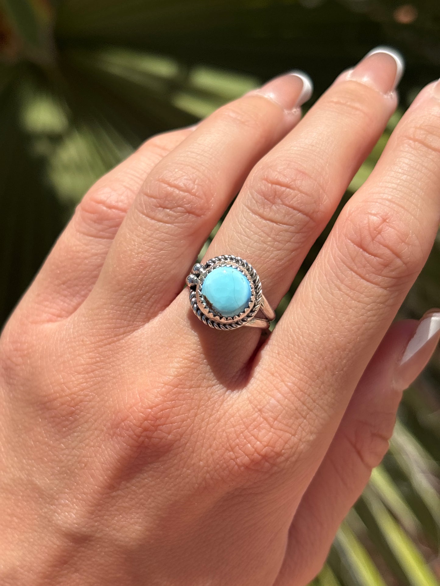 Native American, Hand-Made, Golden Hills Turquoise & Sterling Silver Ring