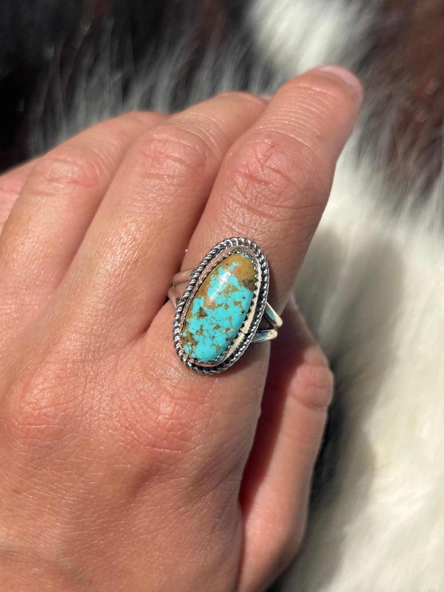 Native American, Hand-Made, Turquoise & Sterling Silver Ring
