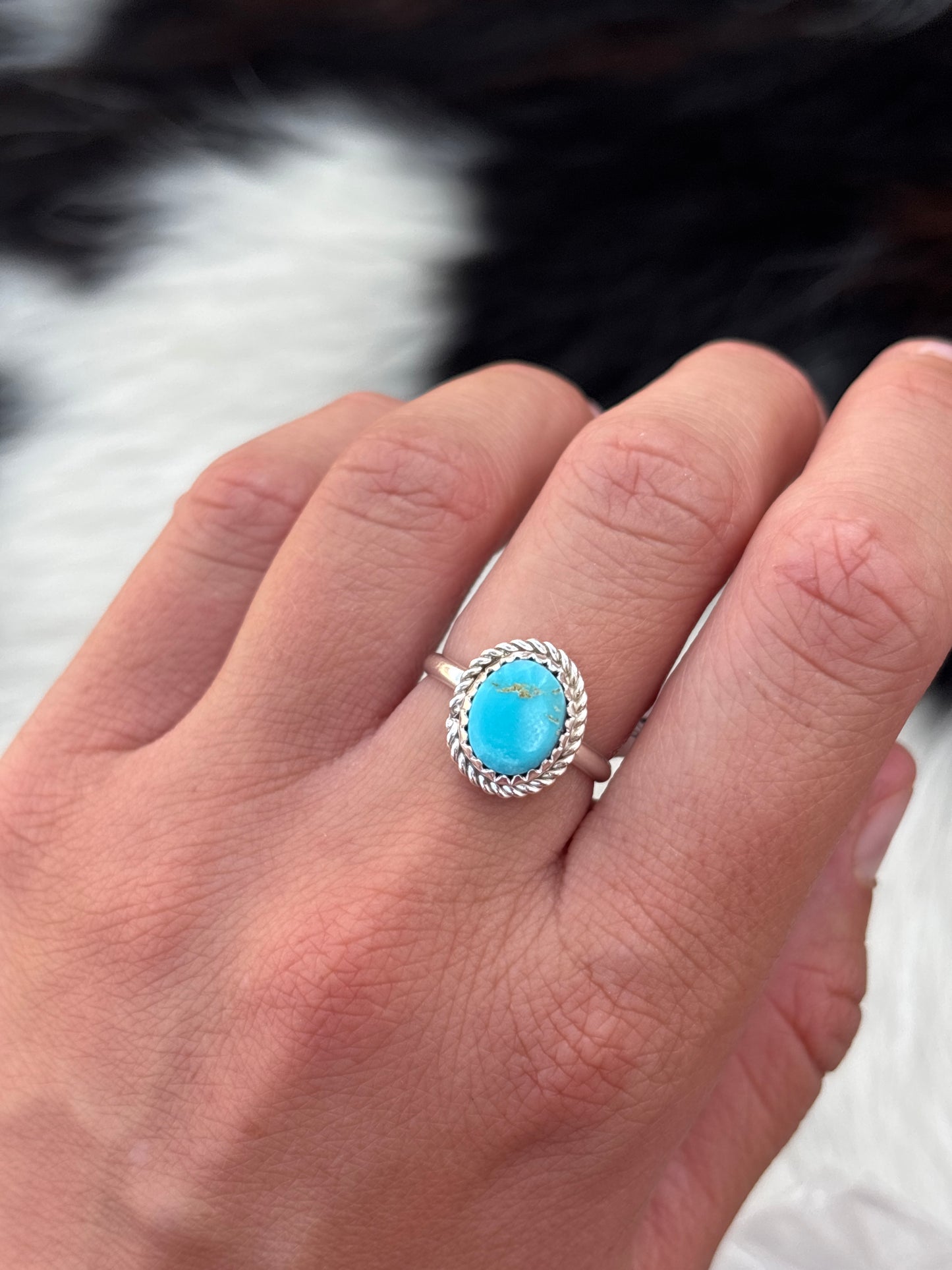Native American, Hand-Made, Turquoise & Sterling Silver Ring