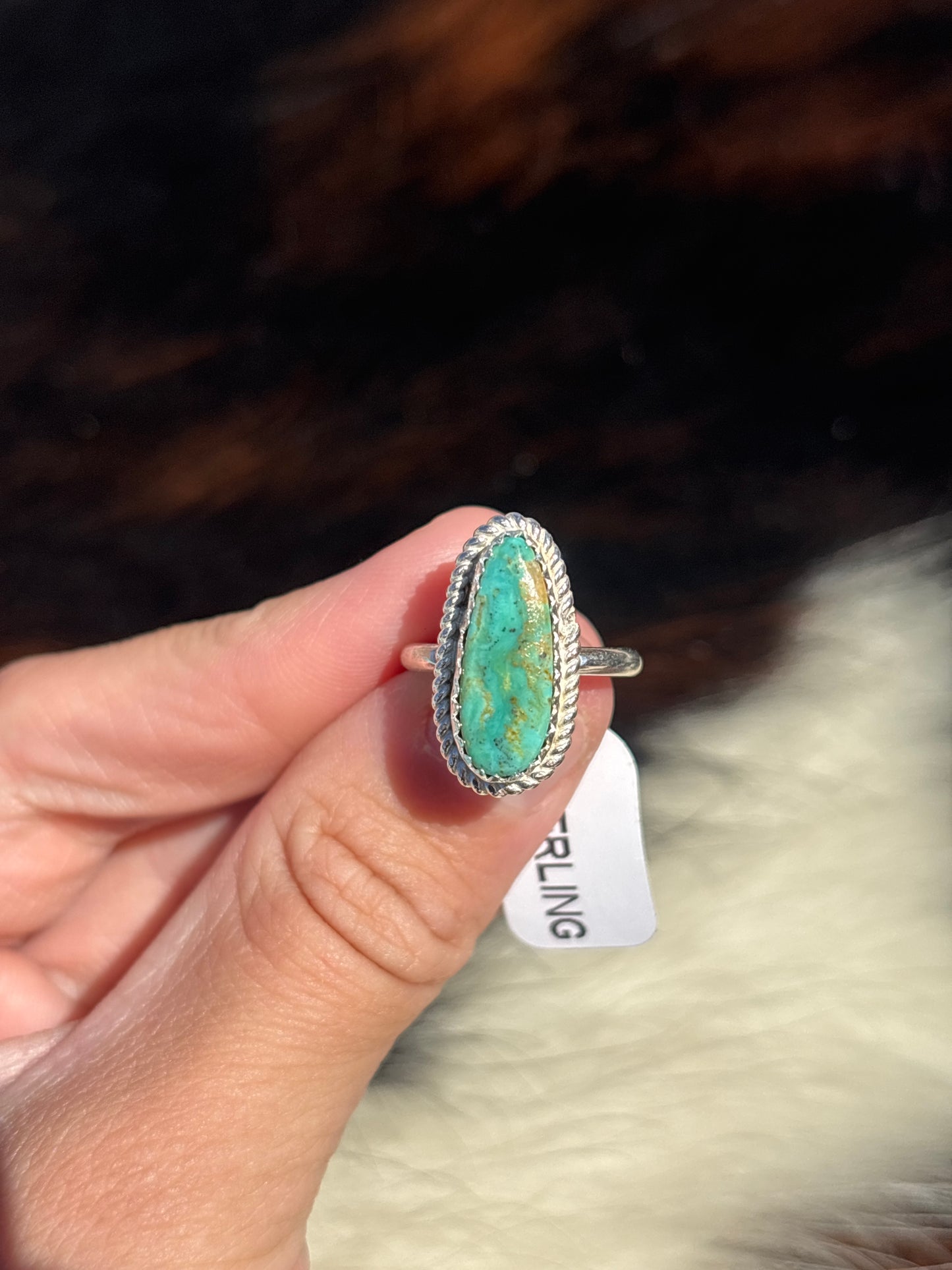 Native American, Hand-Made, Turquoise & Sterling Silver Ring