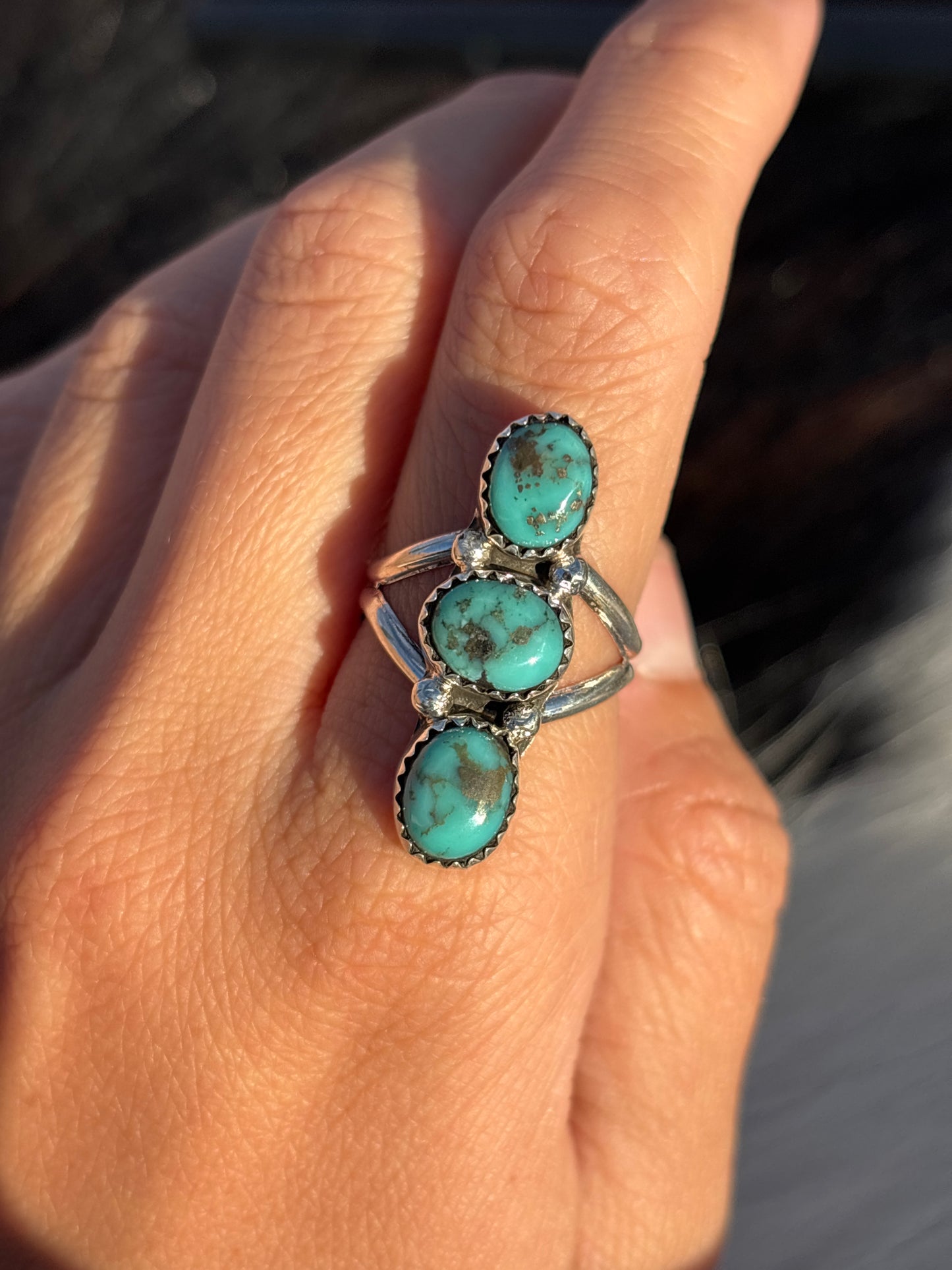 Native American, Hand-Made, Turquoise & Sterling Silver Ring