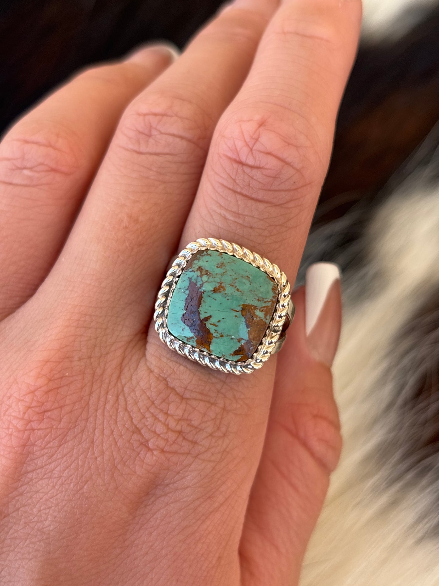 Native American, Hand-Made, Turquoise & Sterling Silver Ring