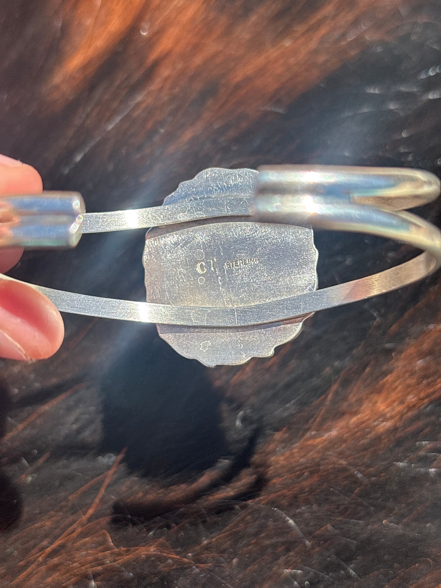 Native American, Handmade, Turquoise & Sterling Silver Cuff