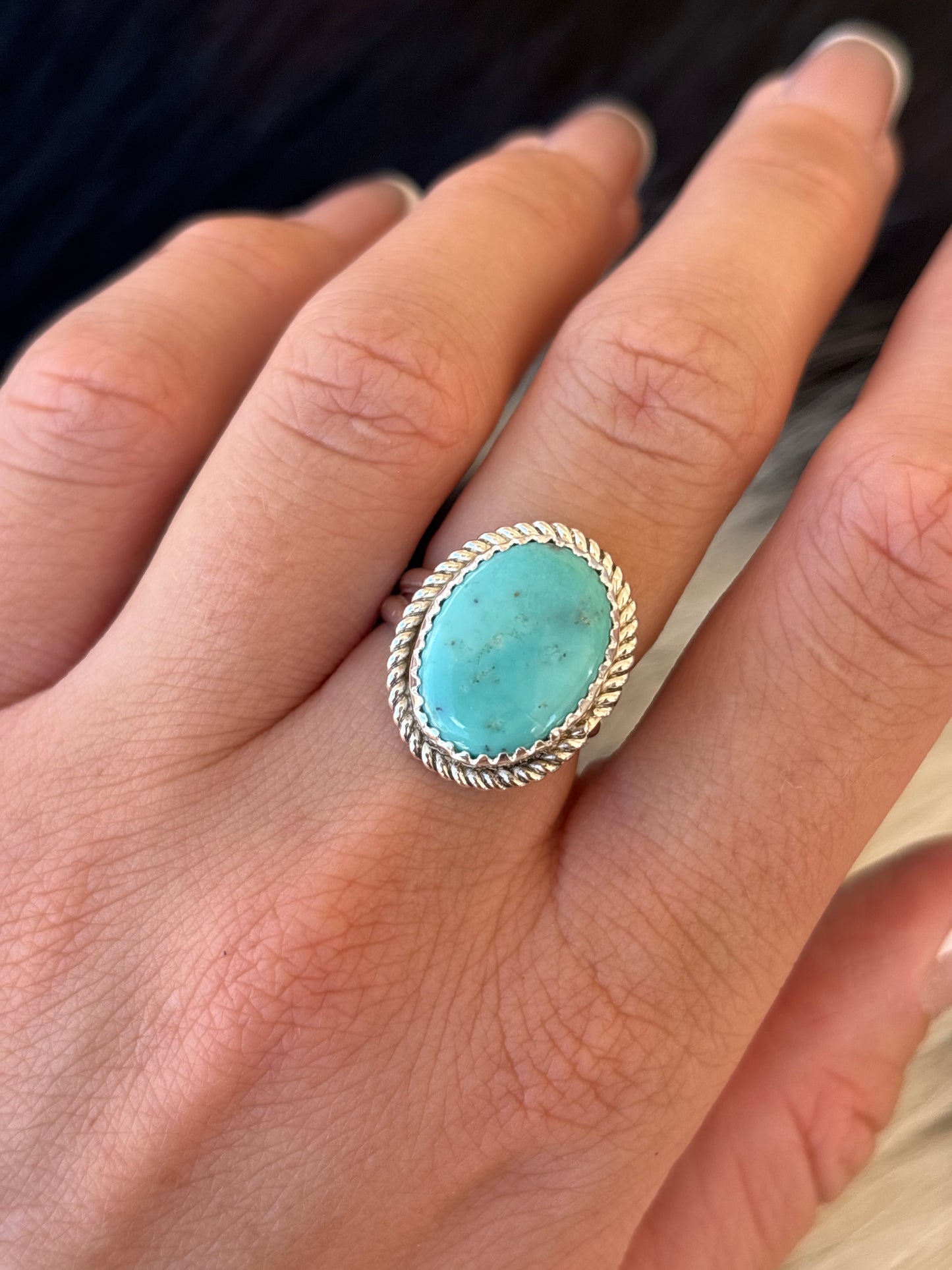 Native American, Hand-Made, Turquoise & Sterling Silver Ring
