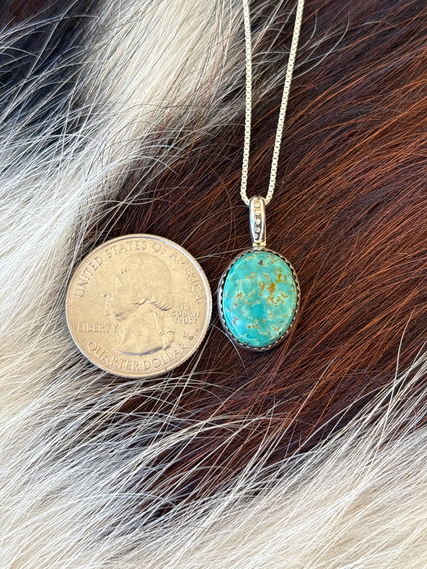 Native American, Hand-Made, Turquoise & Sterling Silver Necklace