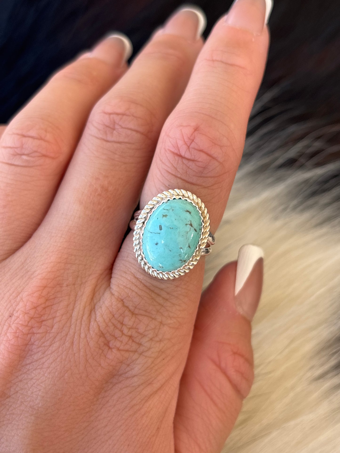 Native American, Hand-Made, Turquoise & Sterling Silver Ring