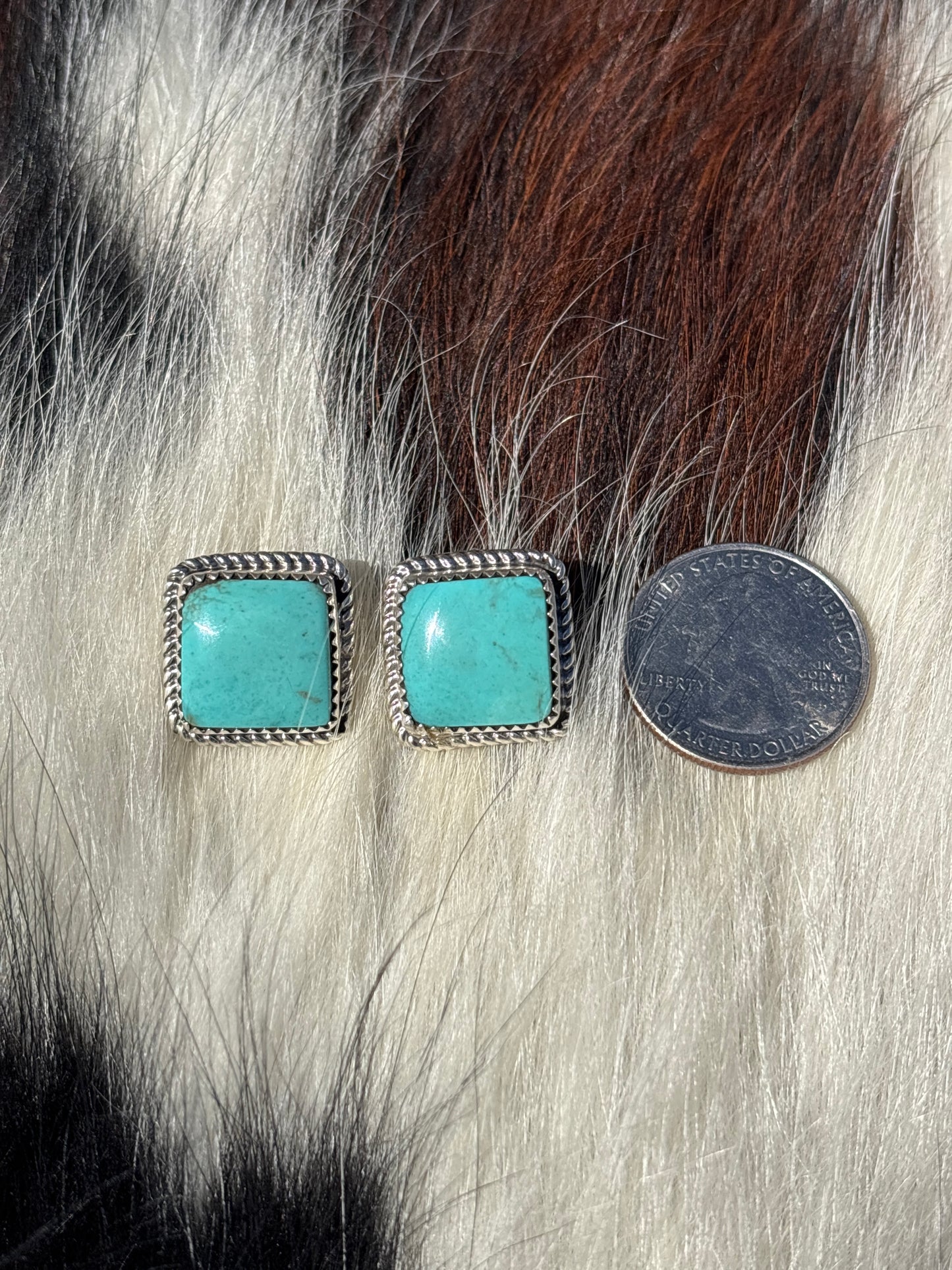 Native Made, Turquoise & Sterling Silver Earrings