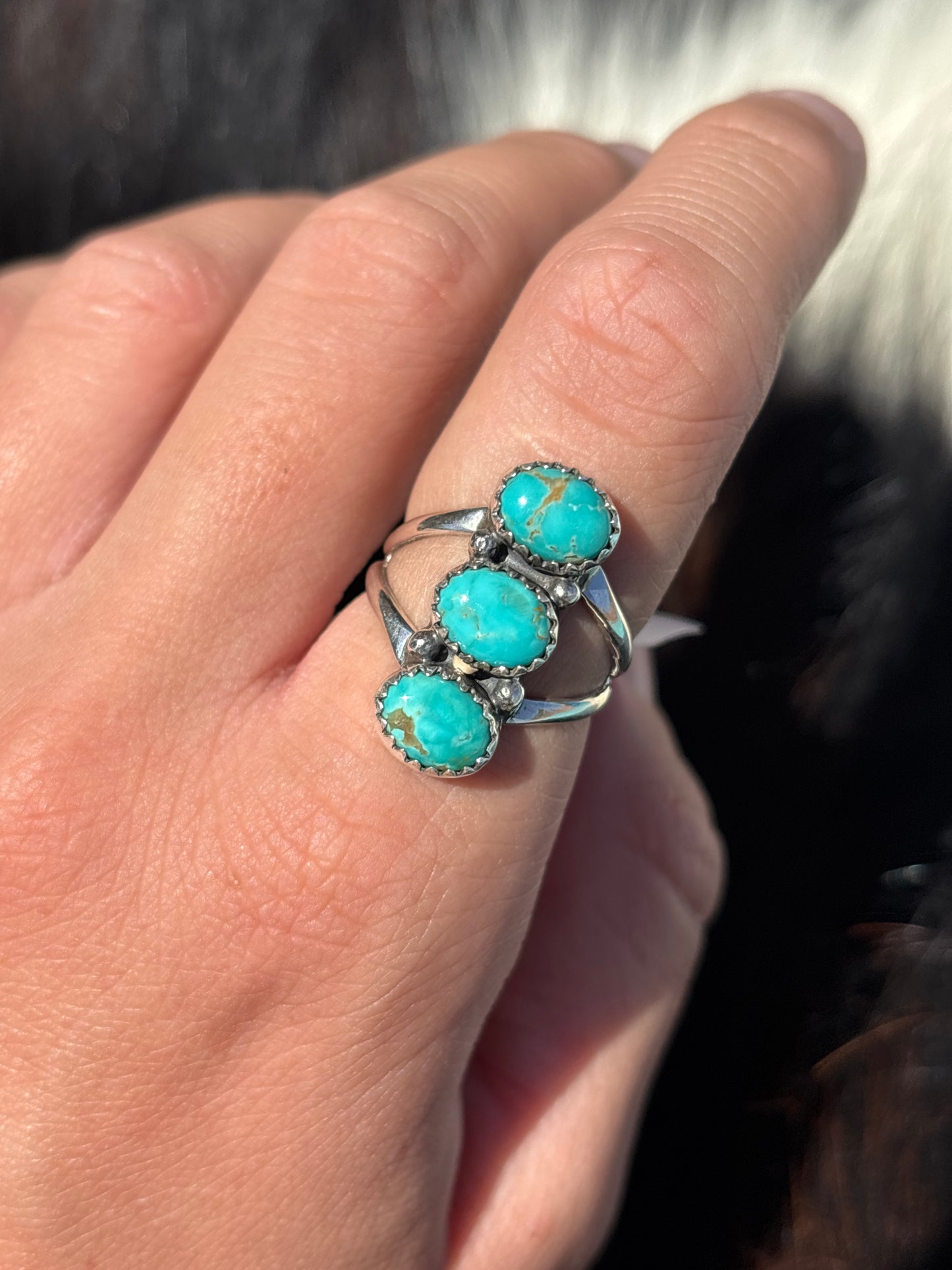 Native American, Hand-Made, Turquoise & Sterling Silver Ring