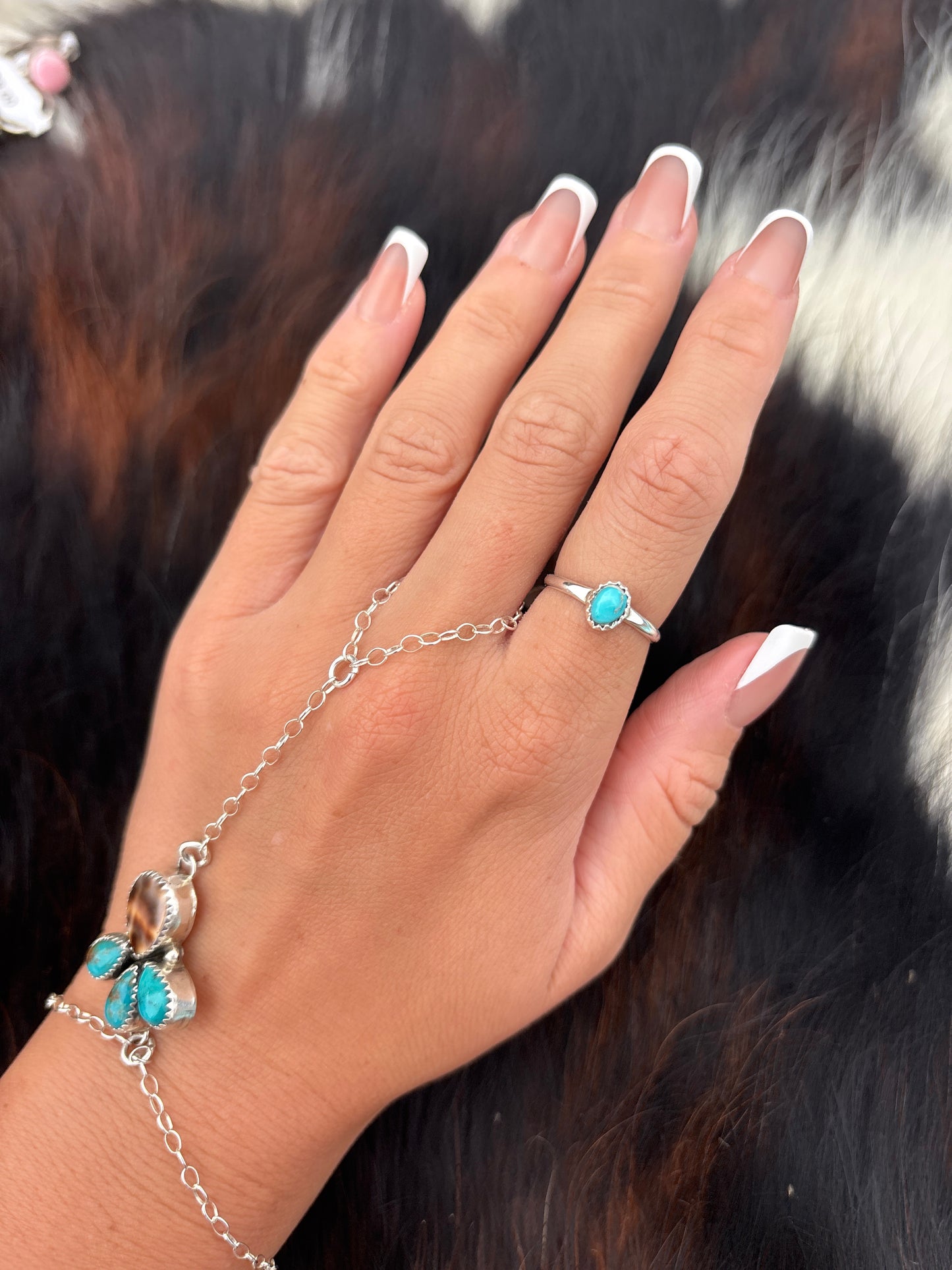 Native American, Hand-Made, Emerald Valley Turquoise & Sterling Silver Ring