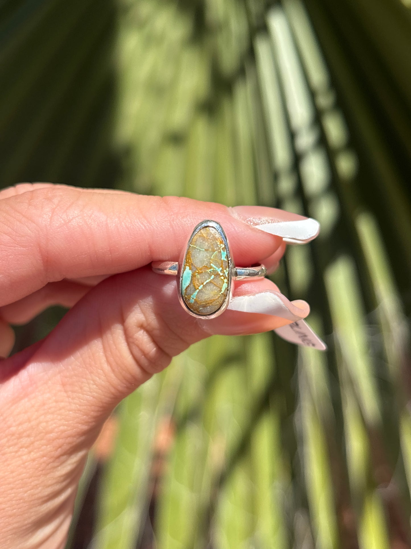 Native American, Hand-Made, Royston Turquoise & Sterling Silver Ring