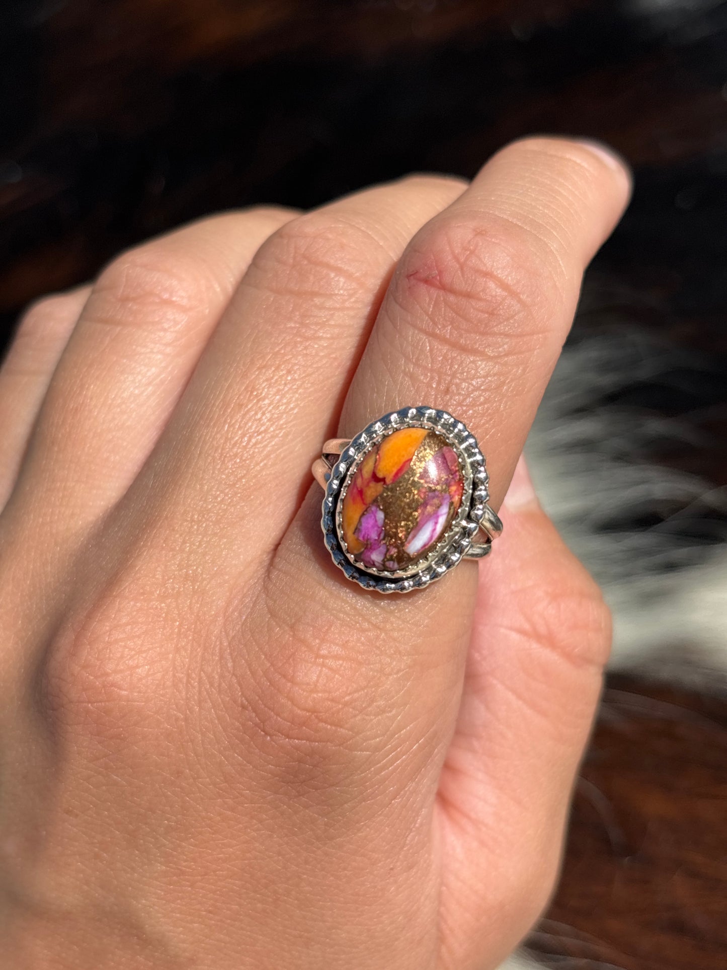 Native American, Hand-Made, Mojave & Sterling Silver Ring