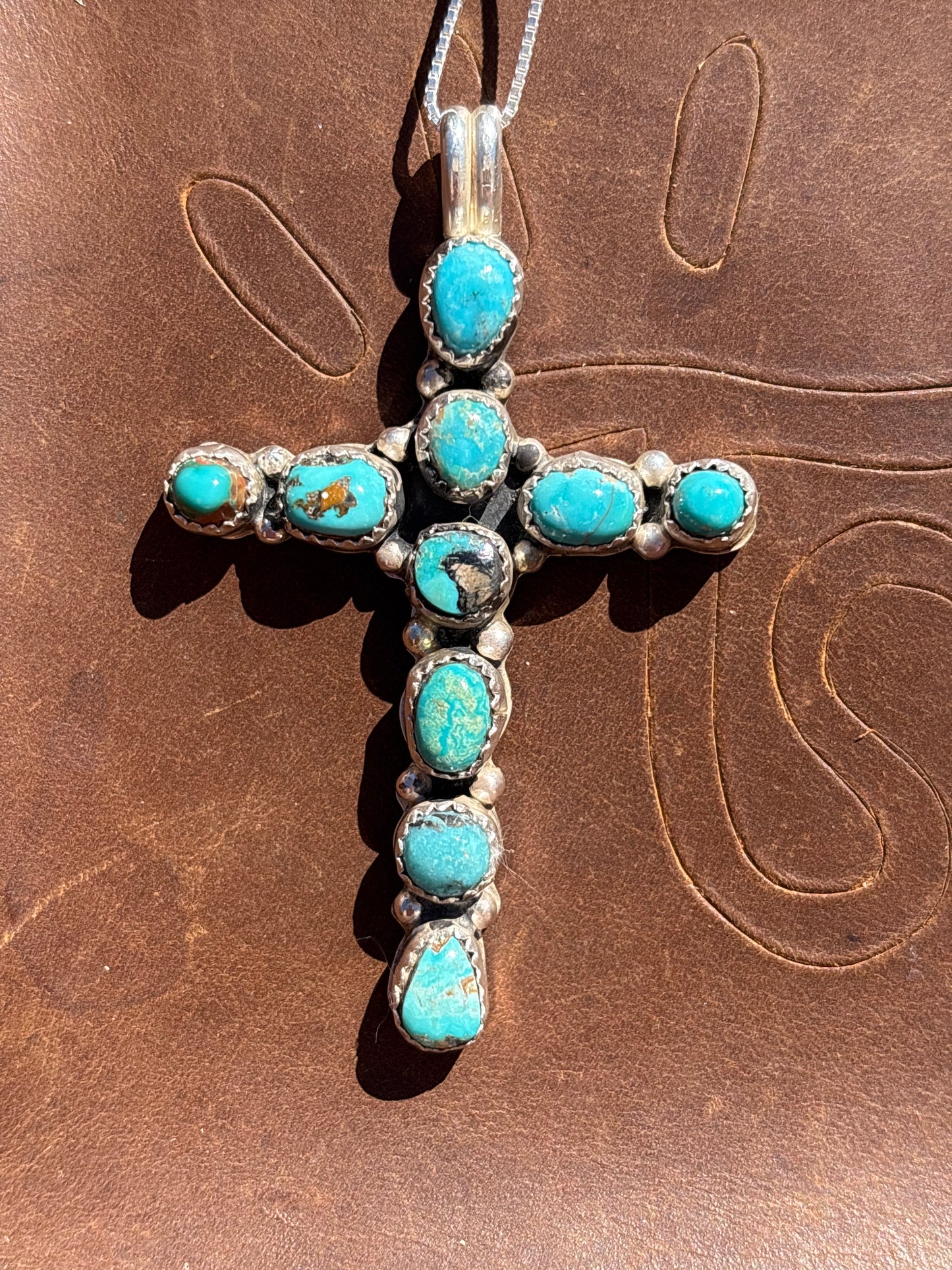 Native American, Hand-Made, Turquoise & Sterling Silver Necklace