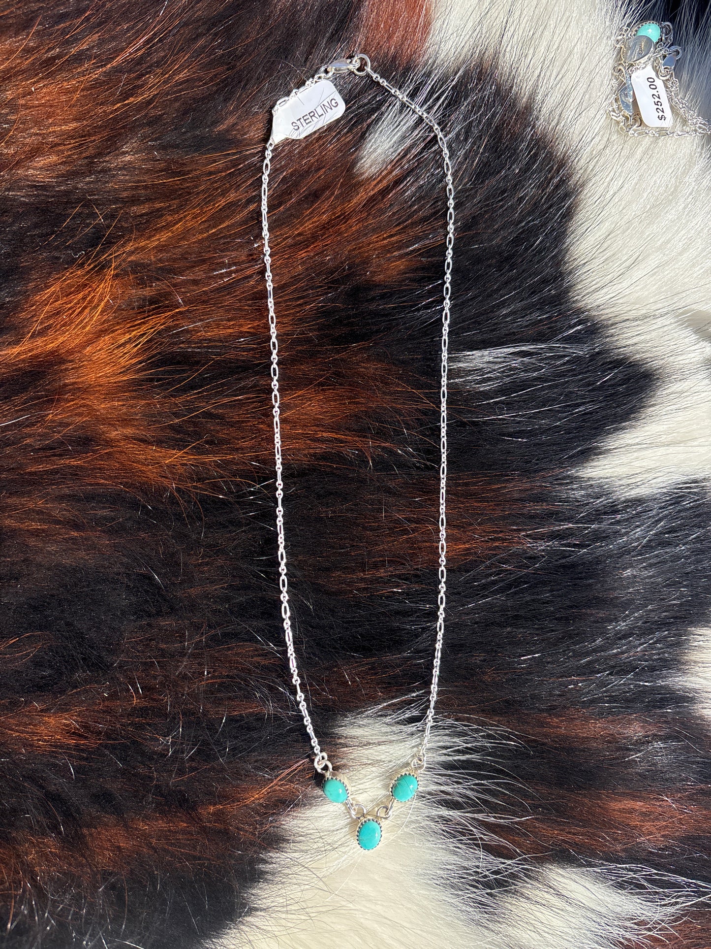Native American, Hand-Made, Turquoise & Sterling Silver Necklace