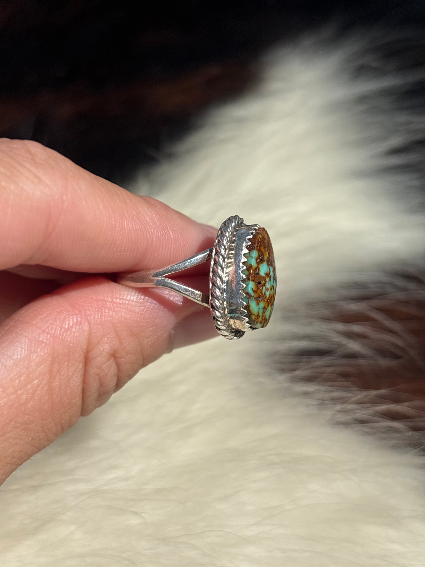 Native American, Hand-Made, Turquoise & Sterling Silver Ring