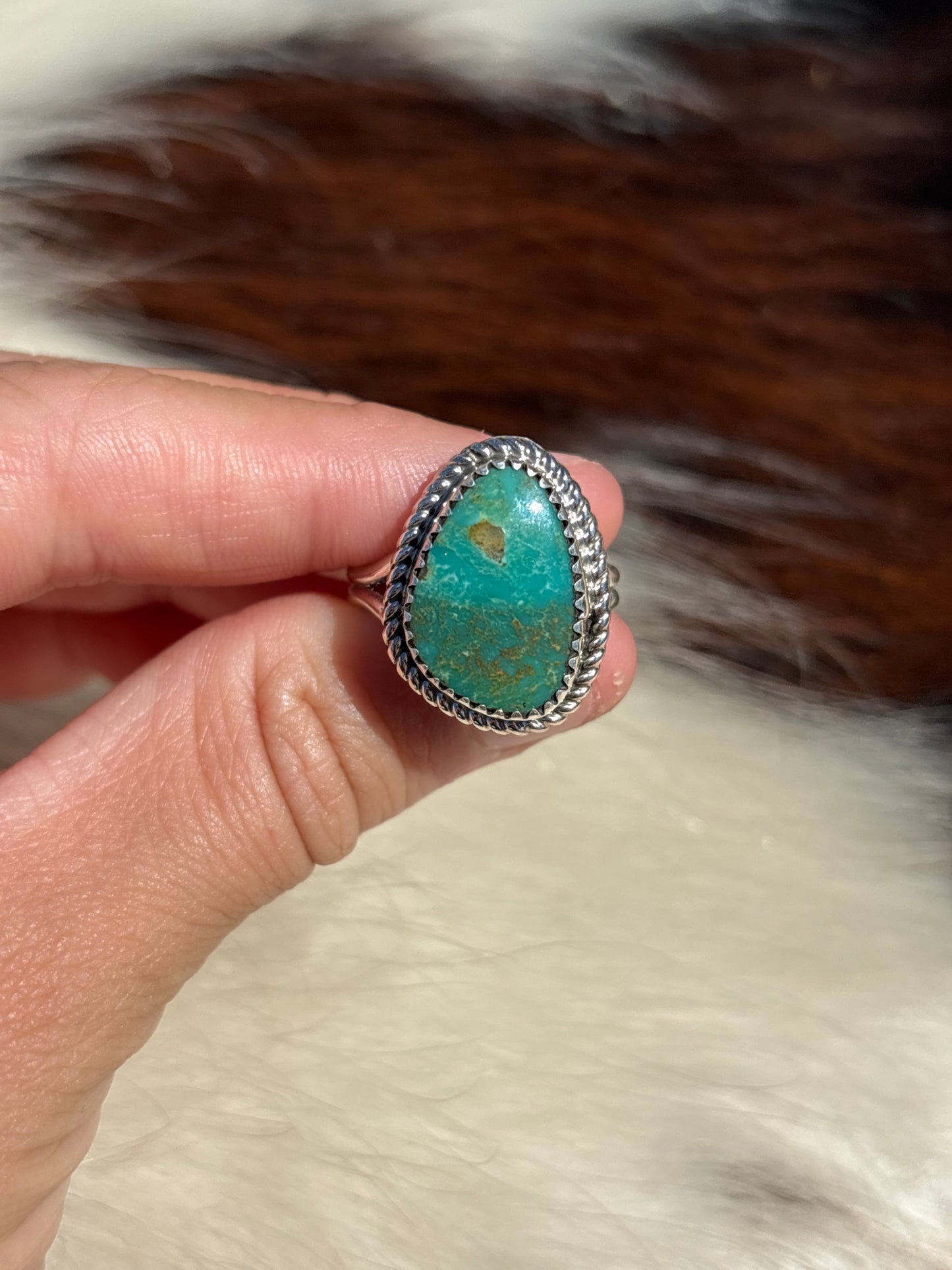 Native American, Hand-Made, Turquoise & Sterling Silver Ring