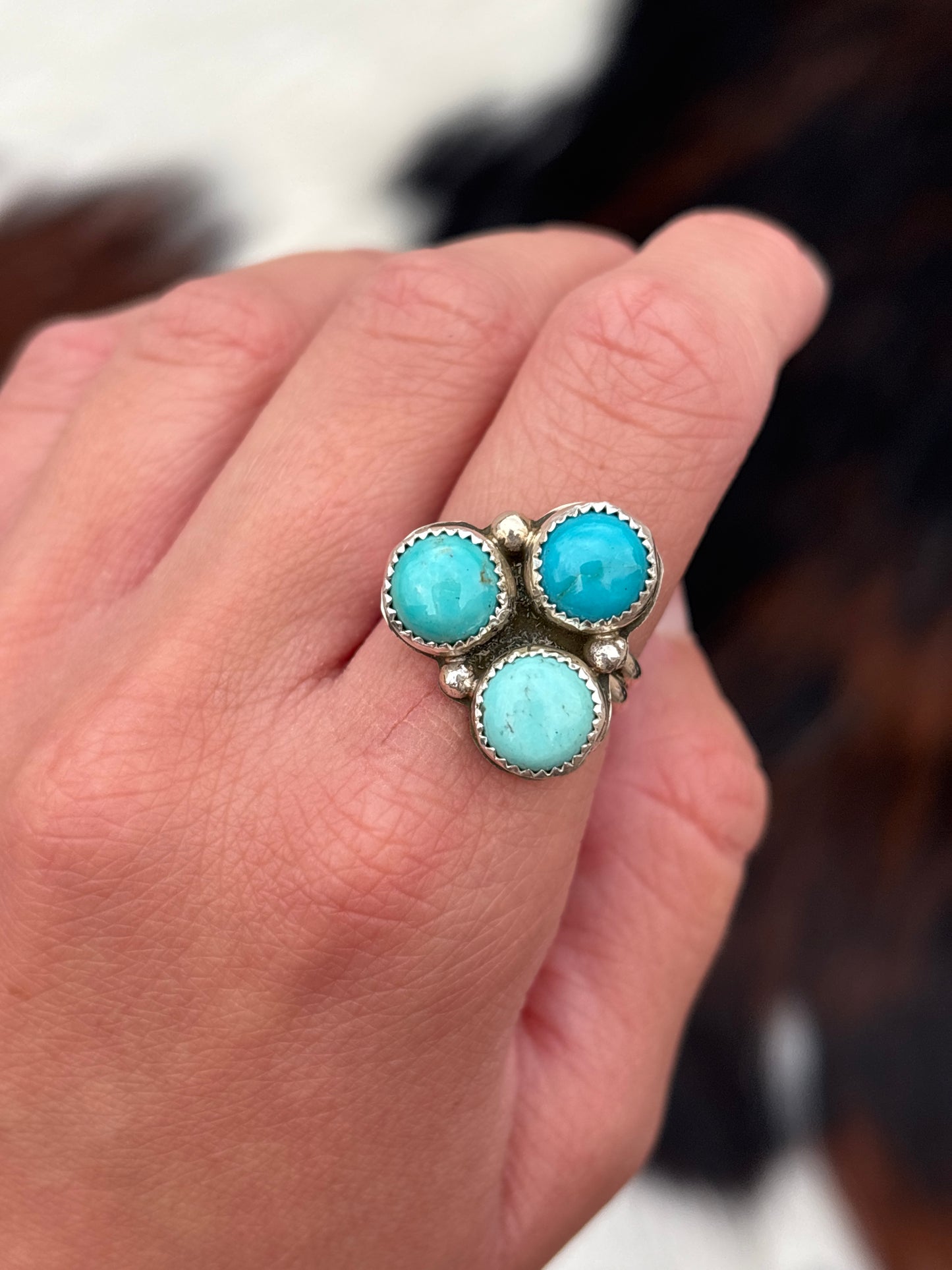 Native American, Hand-Made, Turquoise & Sterling Silver Ring