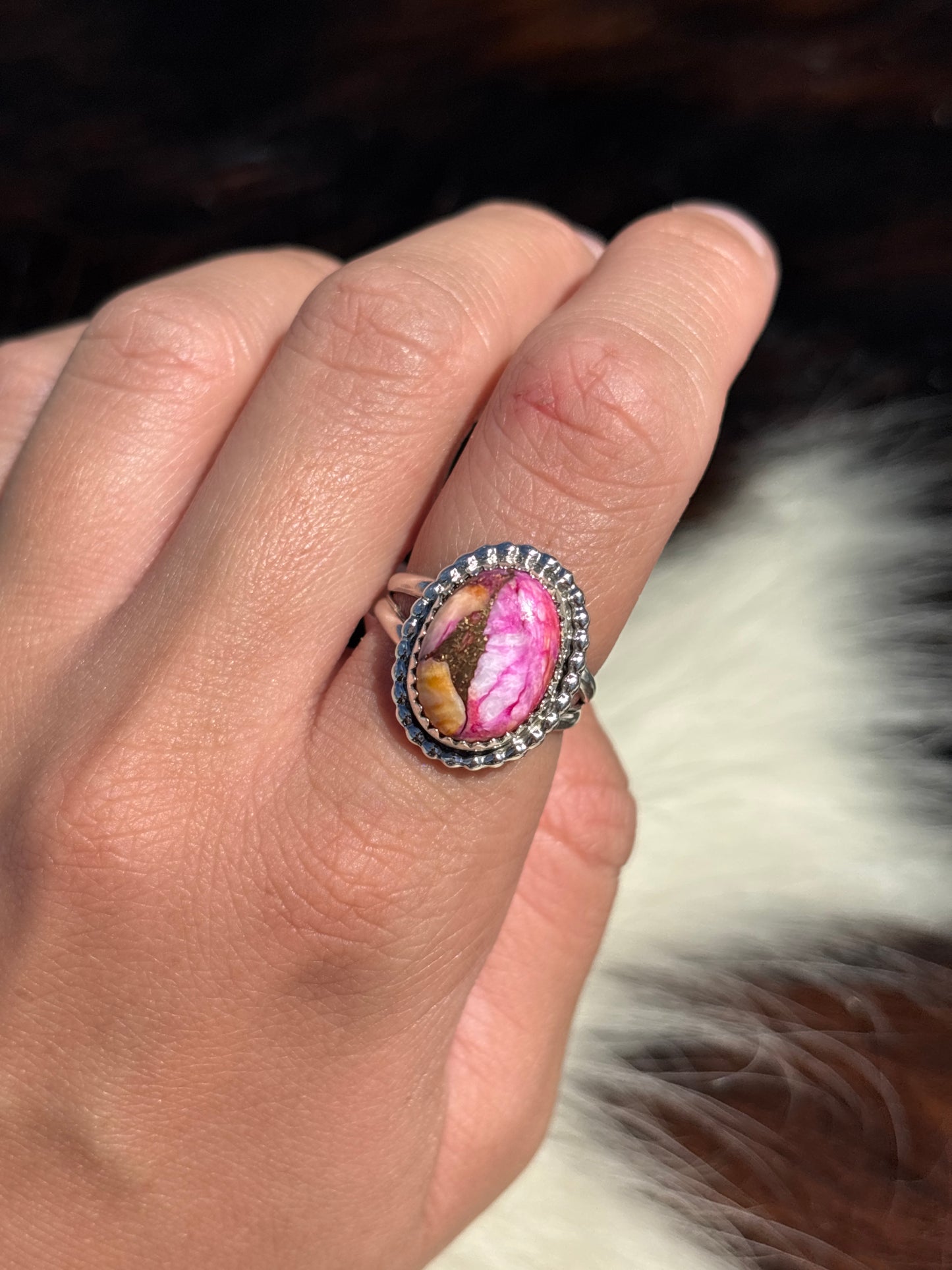 Native American, Hand-Made, Mojave & Sterling Silver Ring