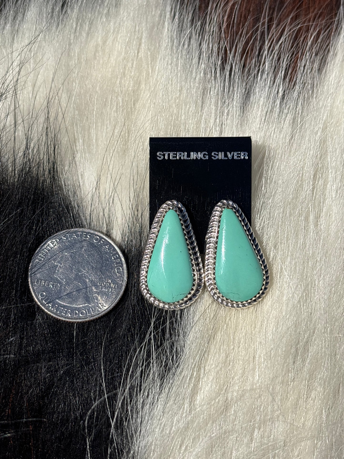 Native Made, Turquoise & Sterling Silver Earrings