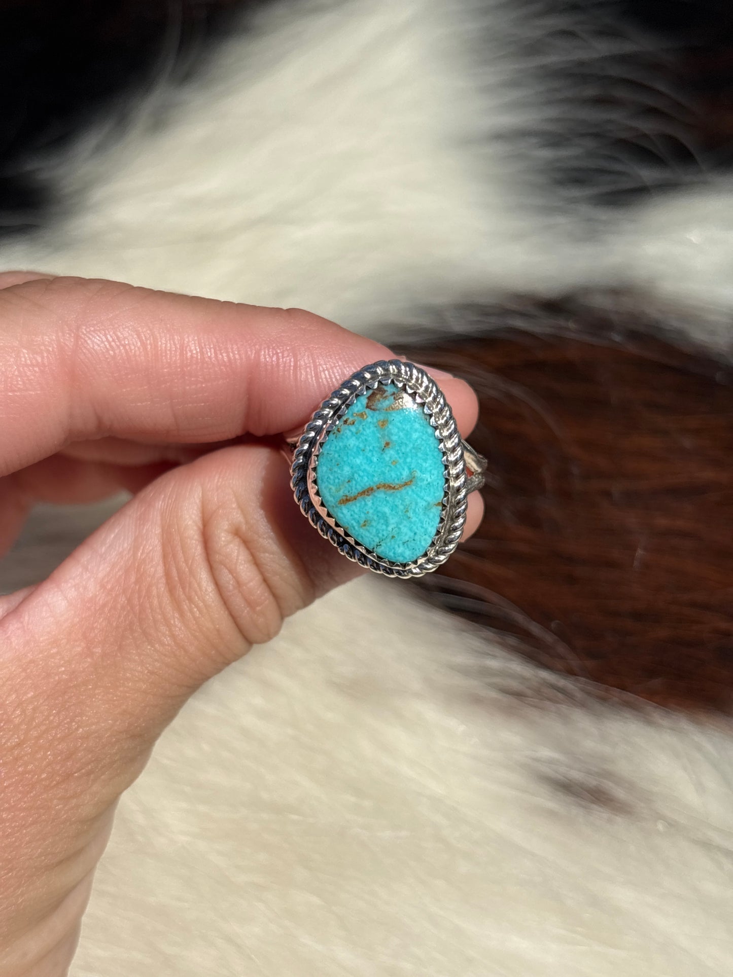 Native American, Hand-Made, Turquoise & Sterling Silver Ring