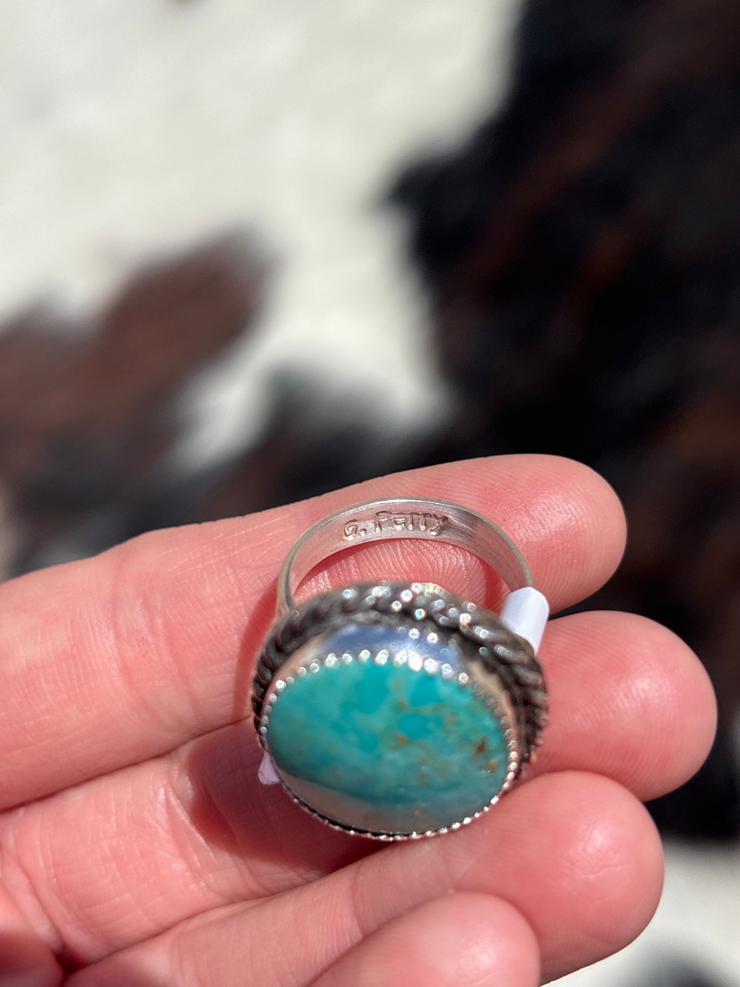 Native American, Hand-Made, Turquoise & Sterling Silver Ring