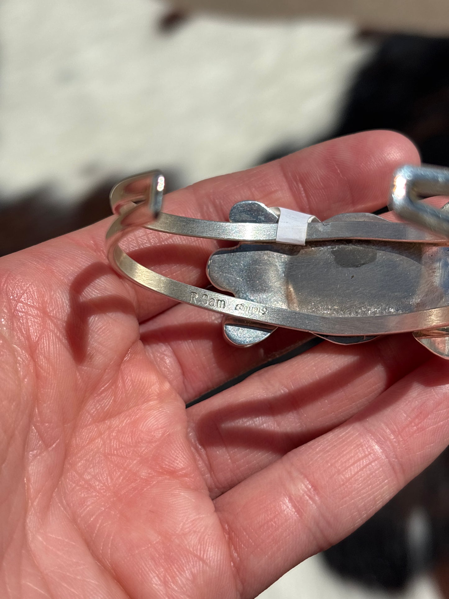 Native American, Handmade, Royston Turquoise, Buffalo Nickel & Sterling Silver Cuff
