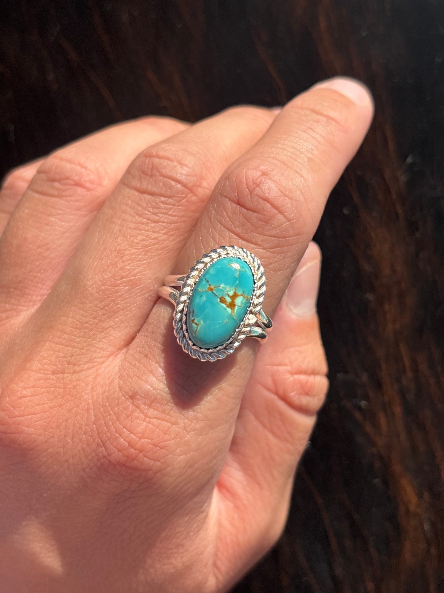 Native American, Hand-Made, Turquoise & Sterling Silver Ring