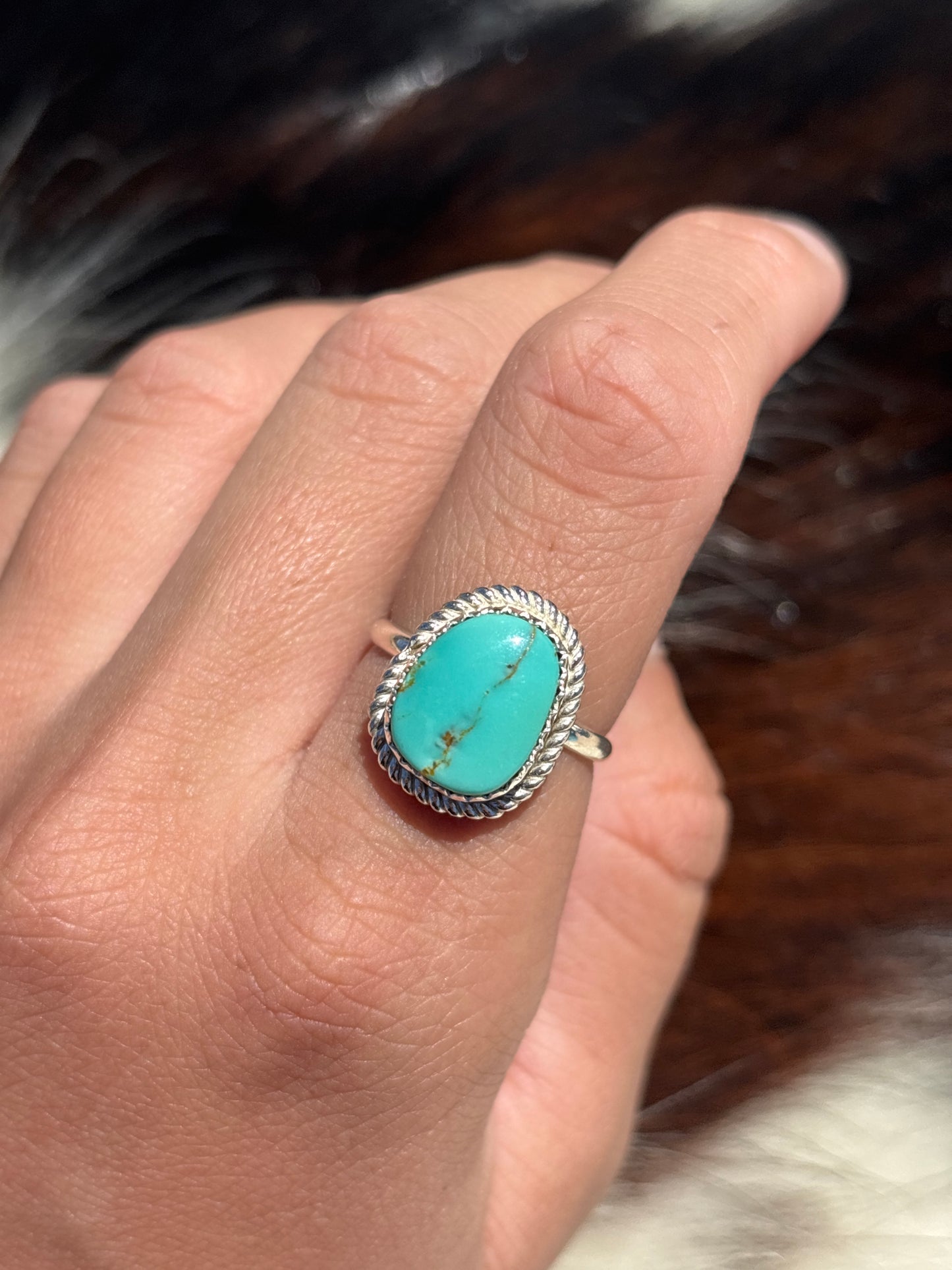 Native American, Hand-Made, Turquoise & Sterling Silver Ring