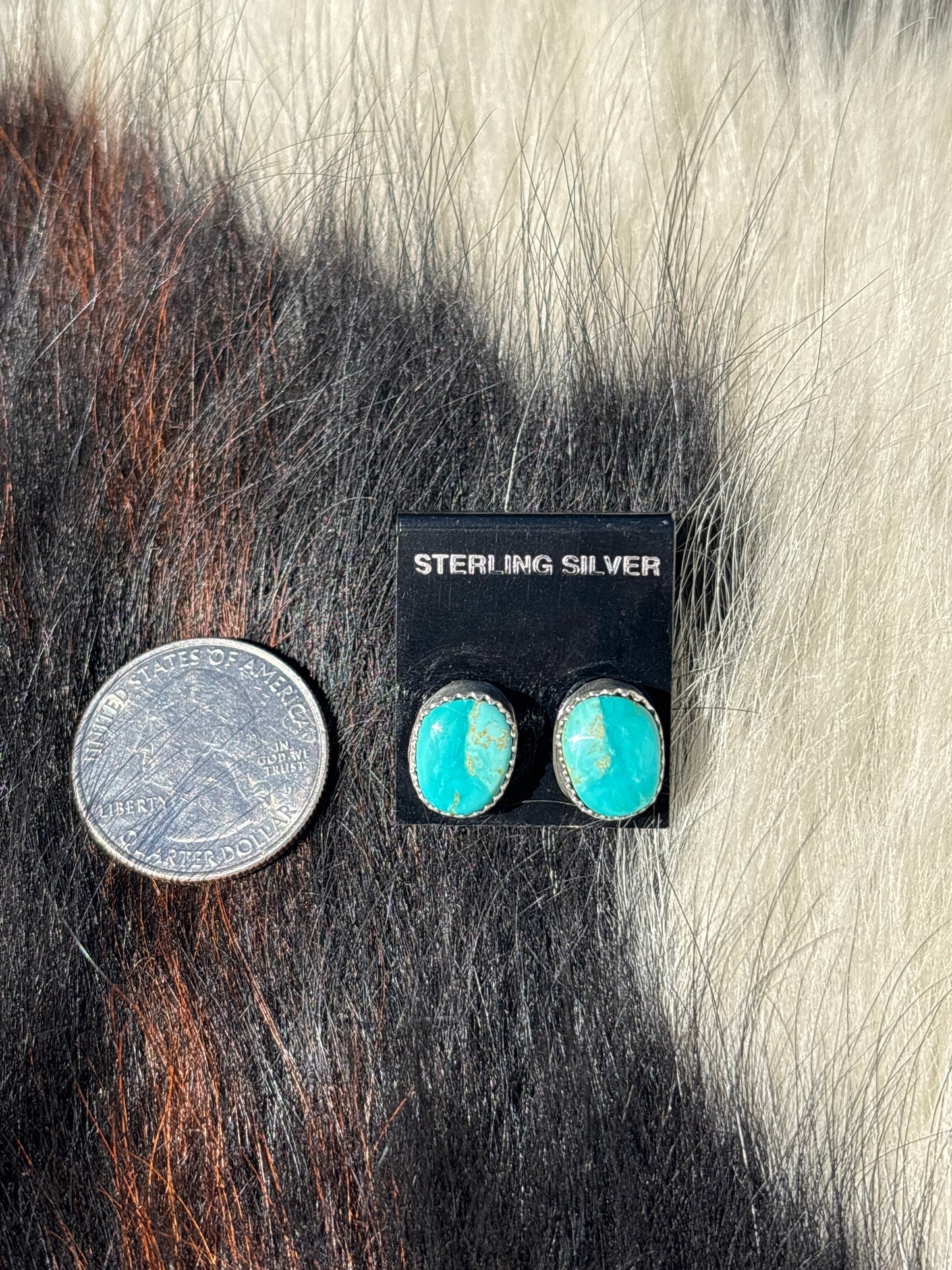 Native Made, Turquoise & Sterling Silver Earrings
