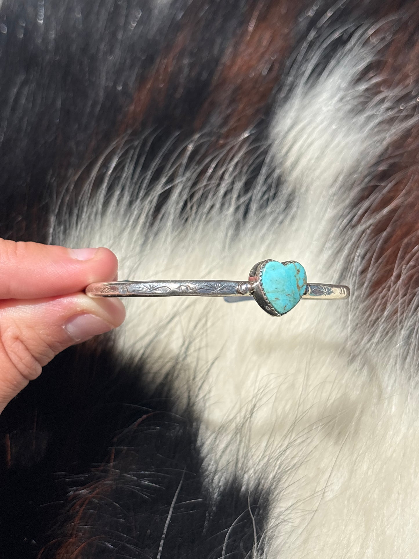 Native American, Handmade, Turquoise & Sterling Silver Cuff