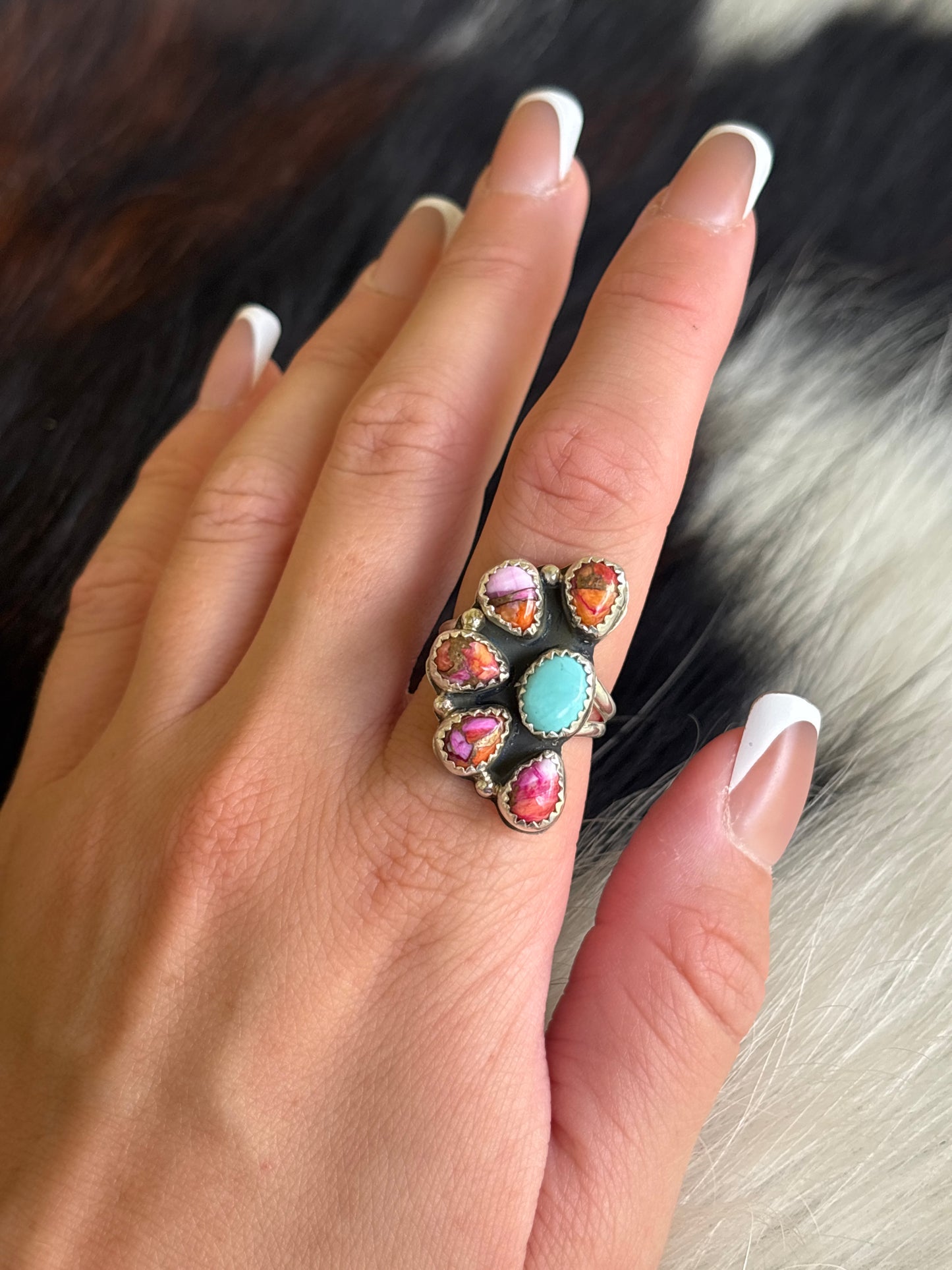 Native American, Hand-Made, Mojave, Turquoise & Sterling Silver Ring