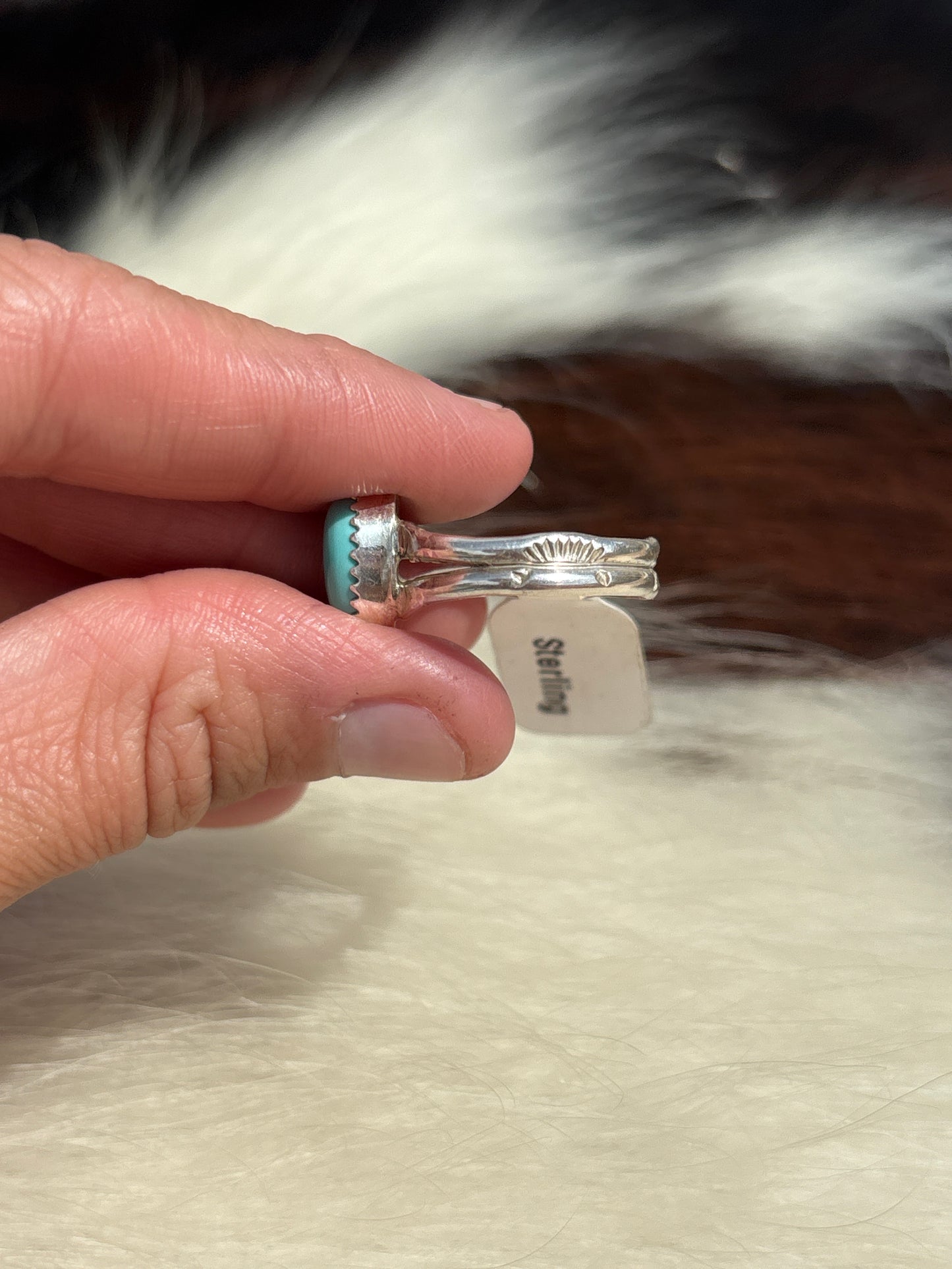 Native American, Hand-Made, Turquoise & Sterling Silver Ring