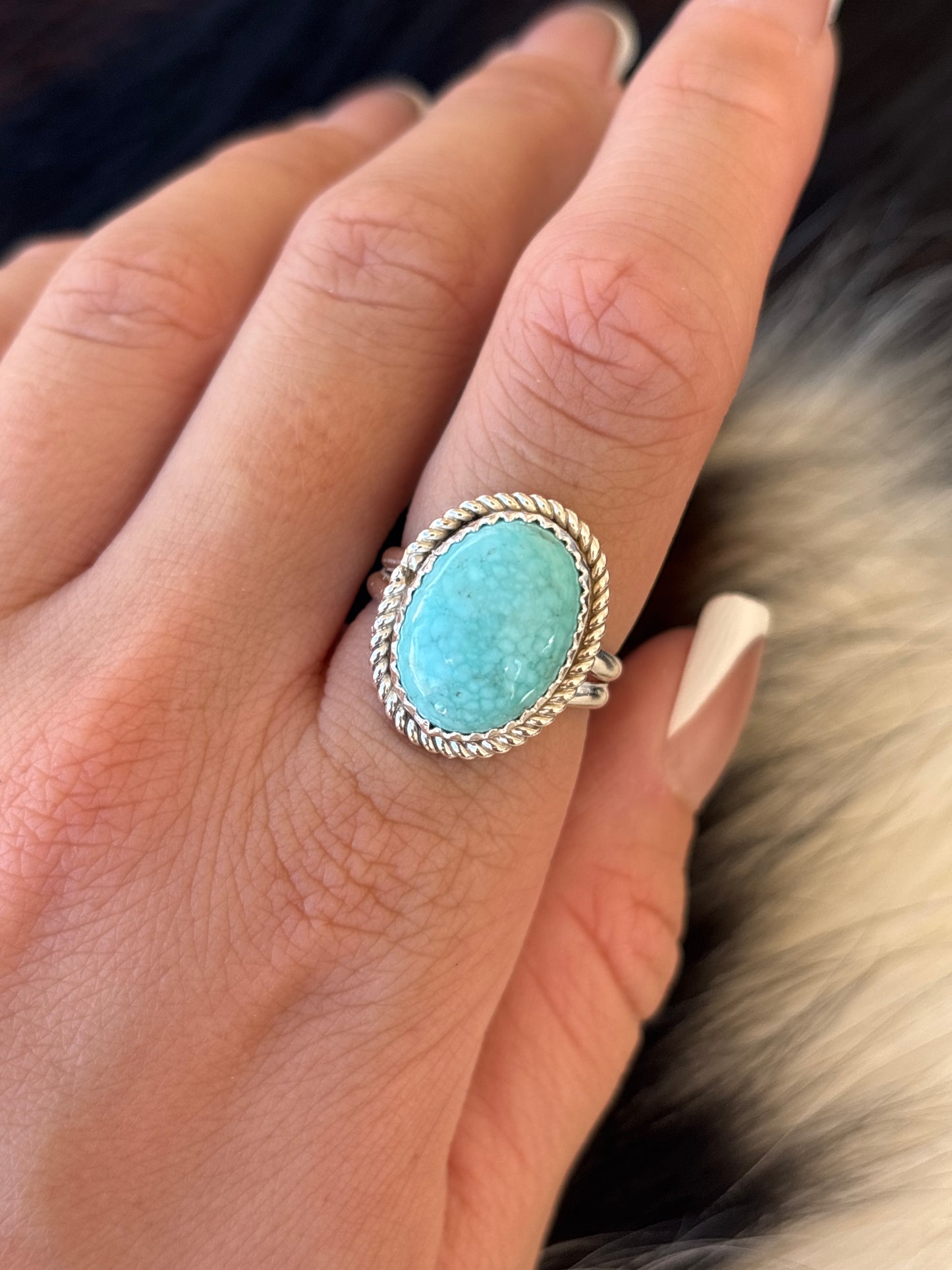 Native American, Hand-Made, Turquoise & Sterling Silver Ring