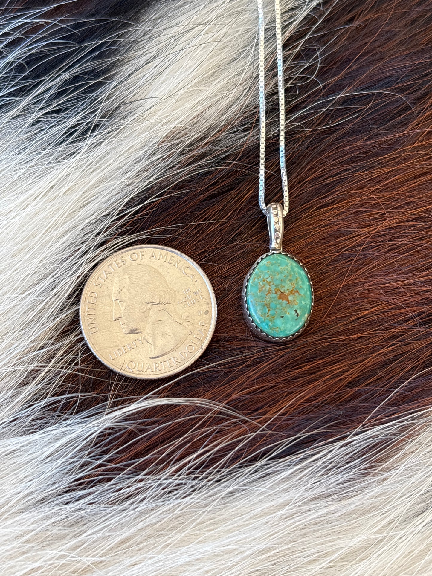 Native American, Hand-Made, Turquoise & Sterling Silver Necklace