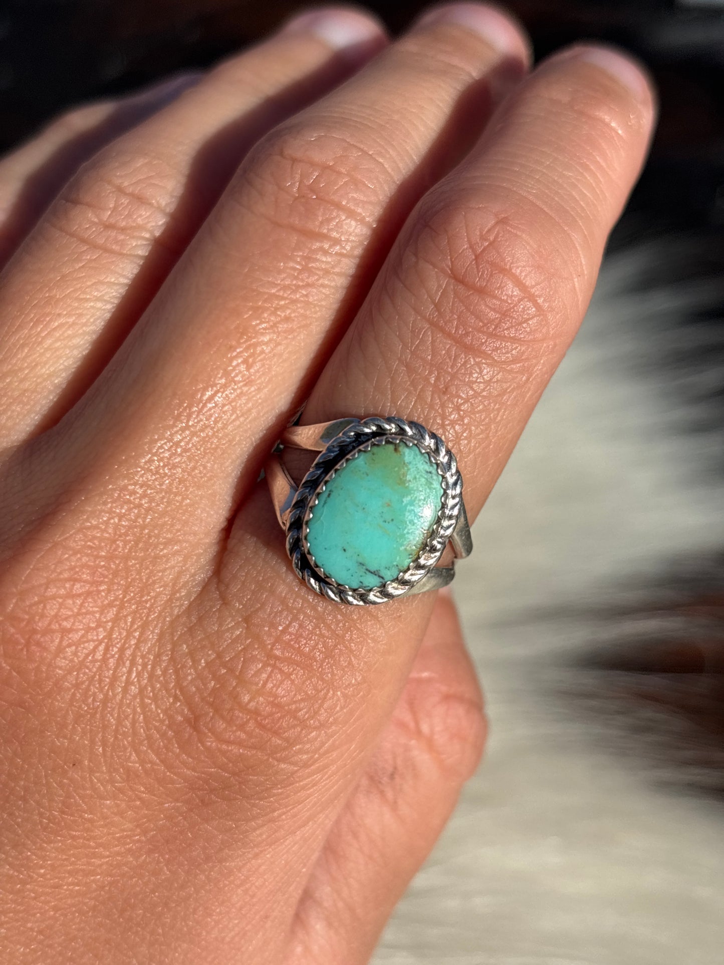 Native American, Hand-Made, Turquoise & Sterling Silver Ring