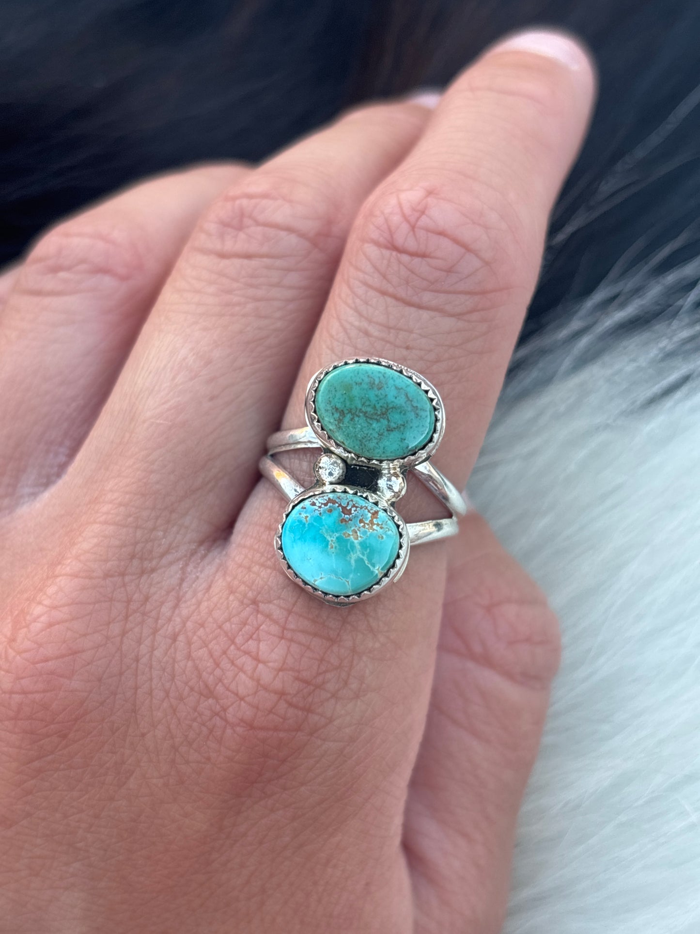 Native American, Hand-Made, Turquoise & Sterling Silver Ring