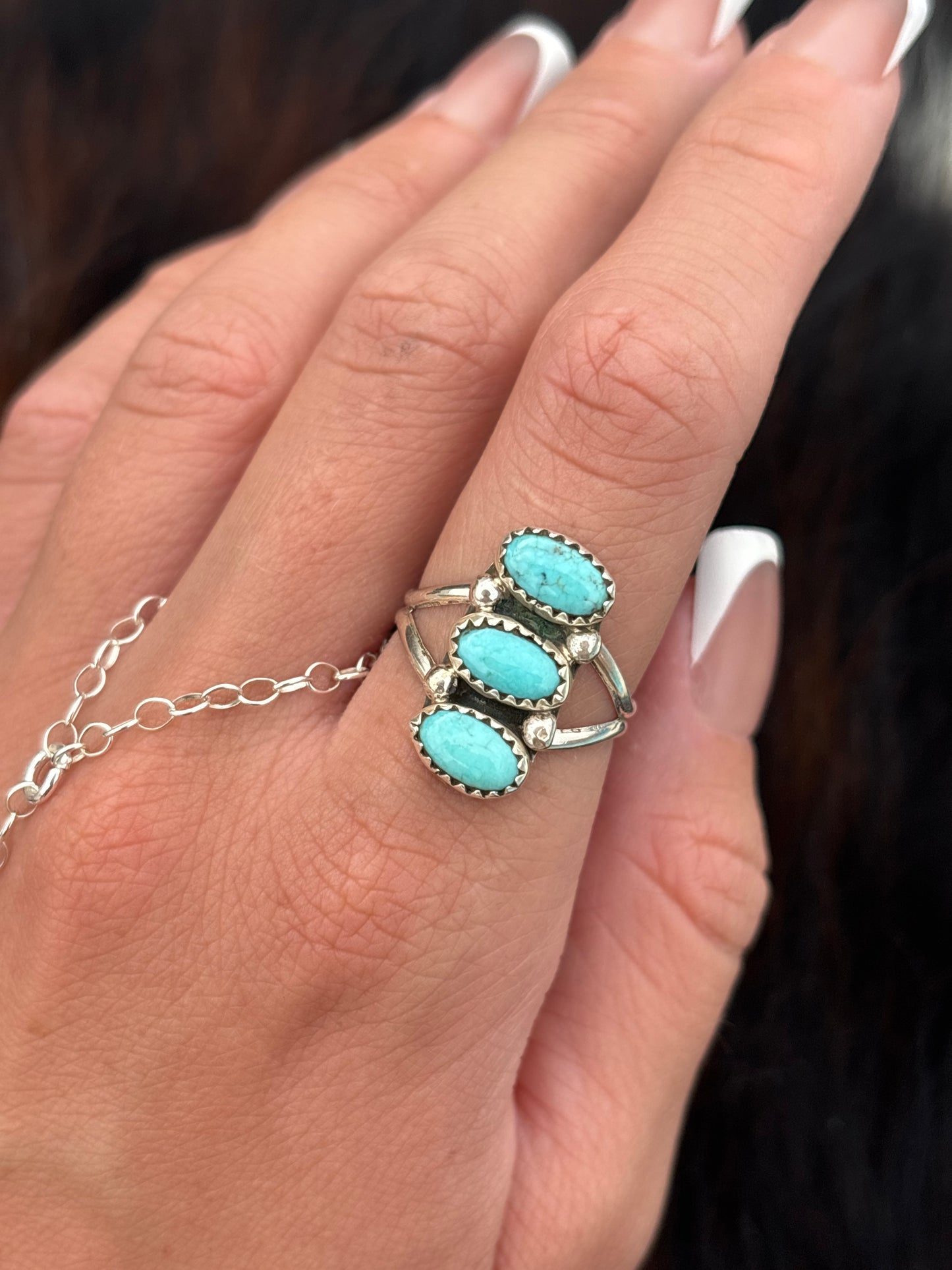 Native American, Hand-Made, Turquoise & Sterling Silver Ring