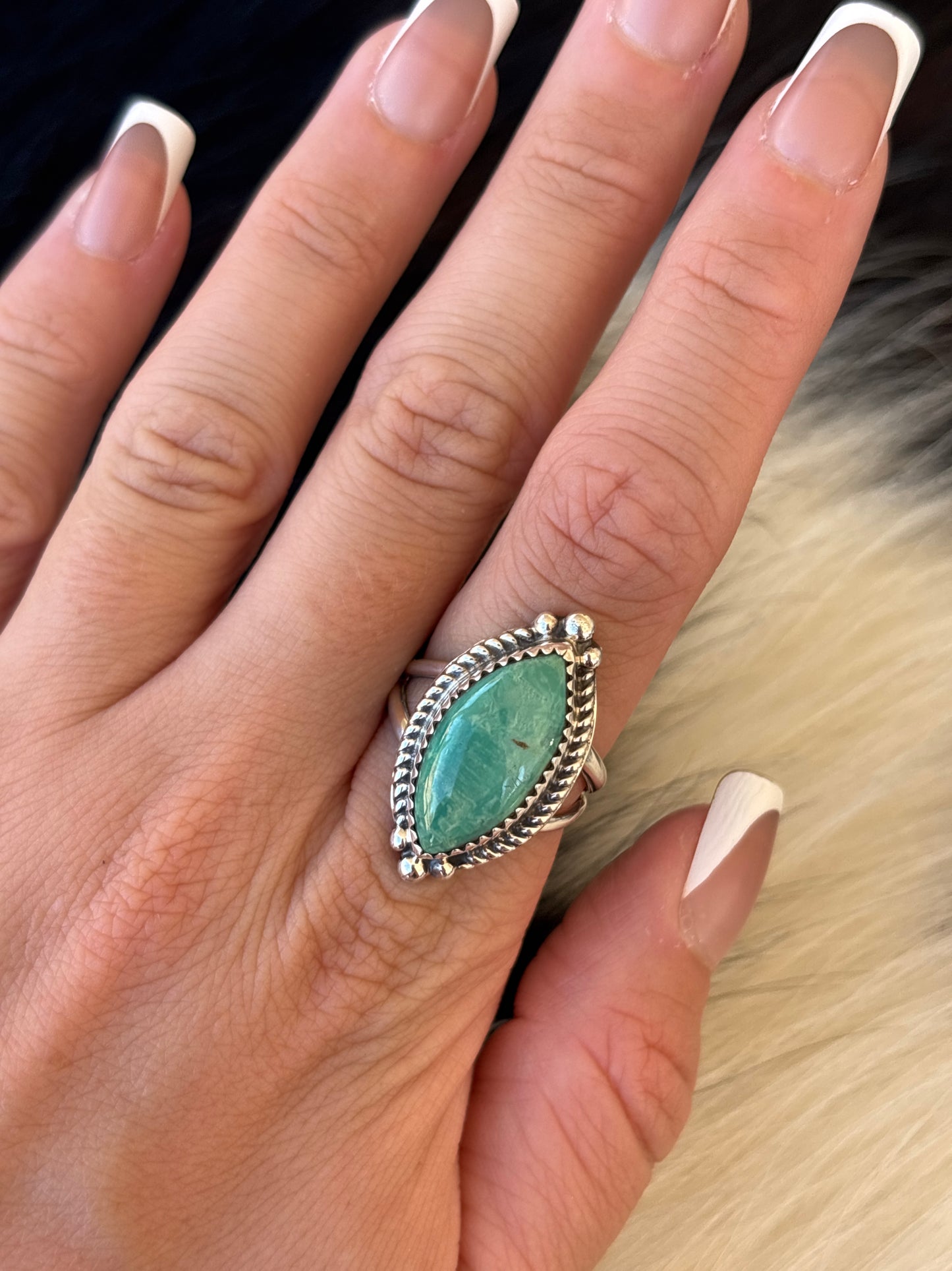 Native American, Hand-Made, Turquoise & Sterling Silver Ring